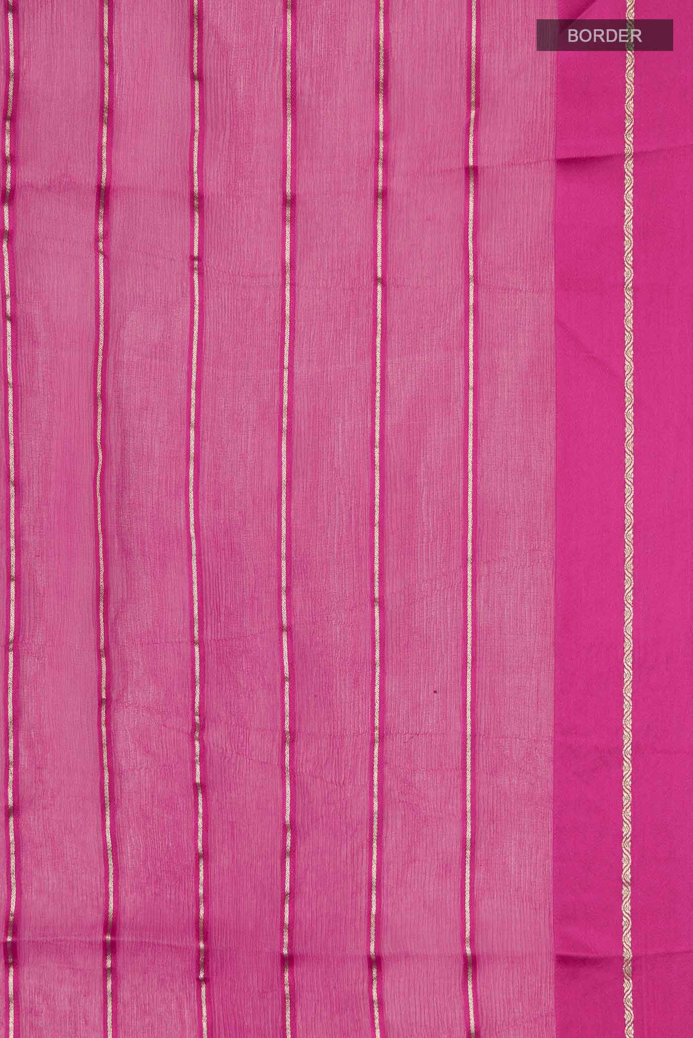 Pink Mysore Chiffon Saree - Image 3