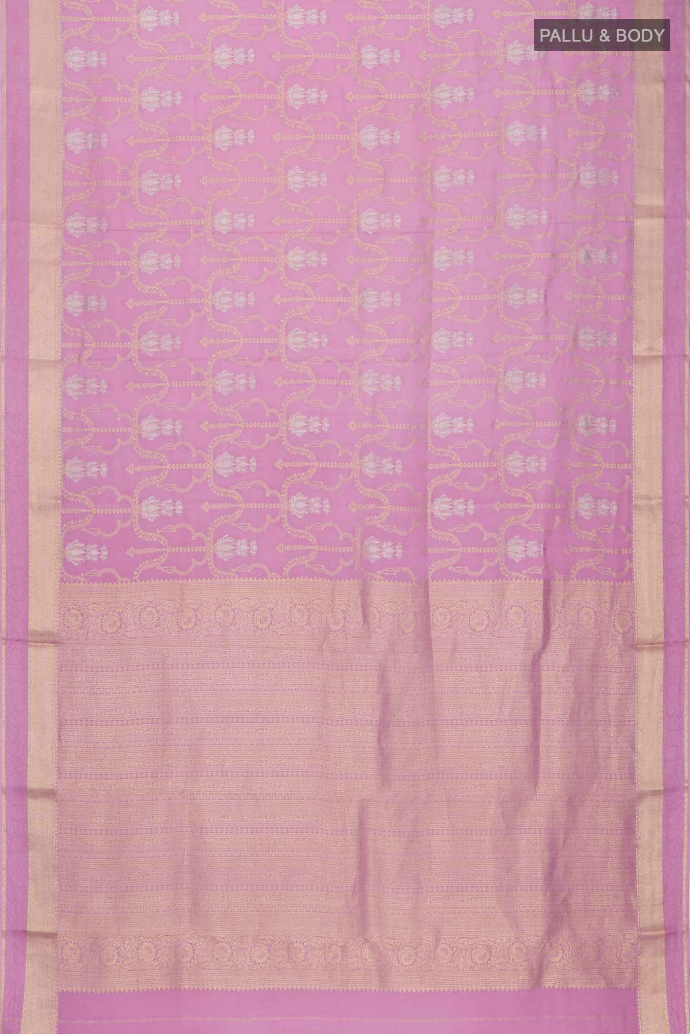 Lavender Mysore Crepe Saree - Image 6