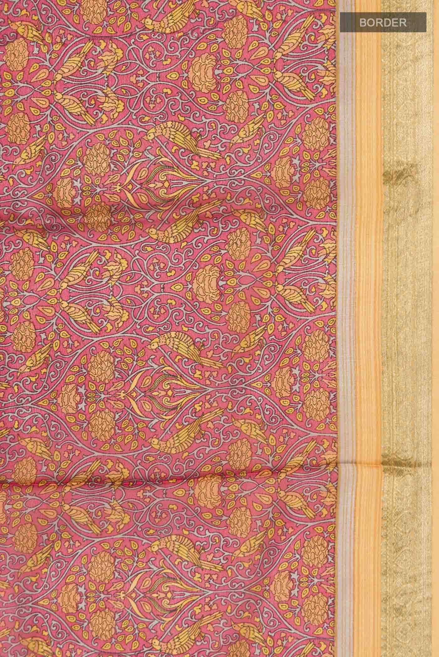 Coral Mysore Crepe Saree - Image 3