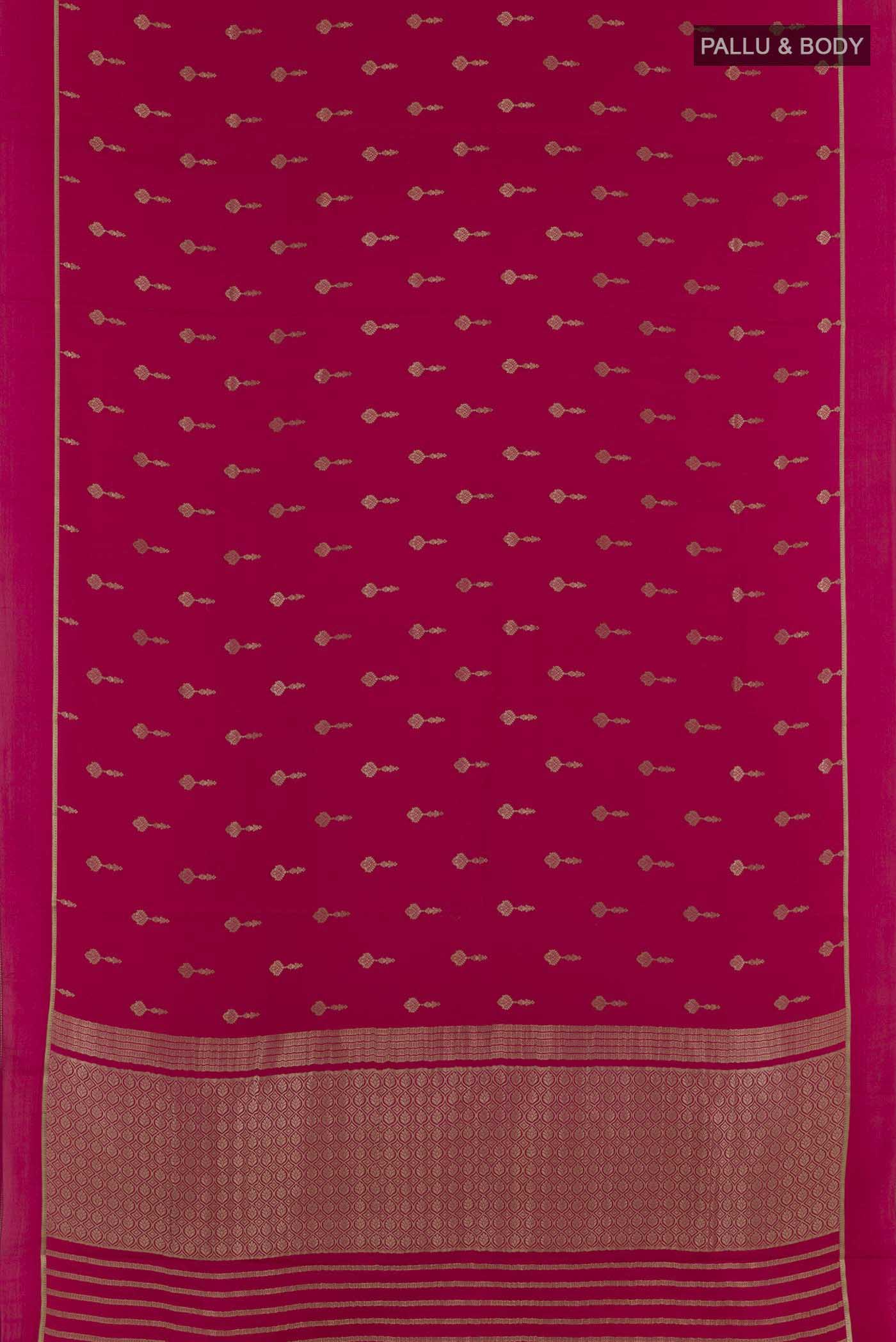 Pink Mysore Crepe Saree - Image 3