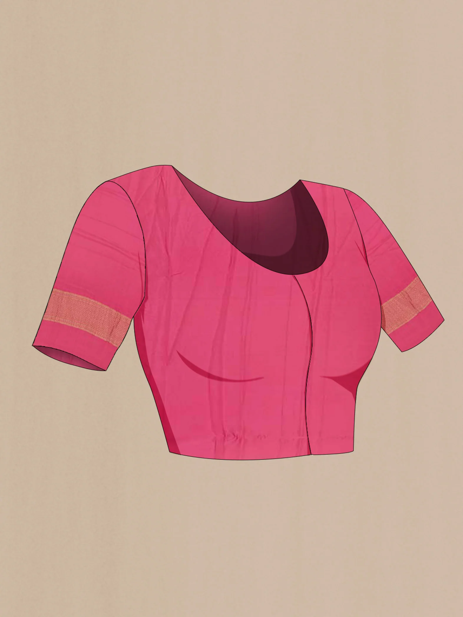Pink Mysore Crepe Saree - Image 2