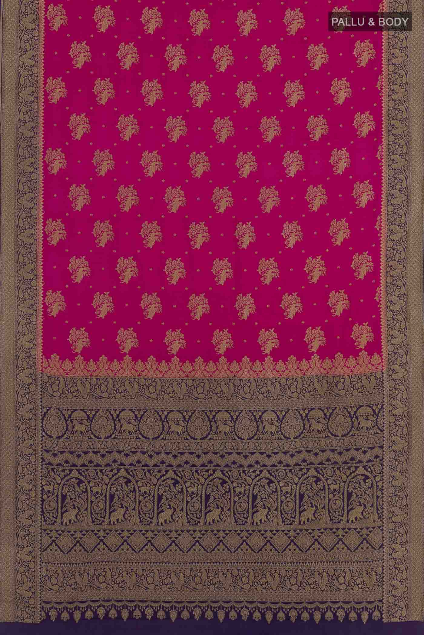 Pink Banarasi Georgette Saree - Image 3