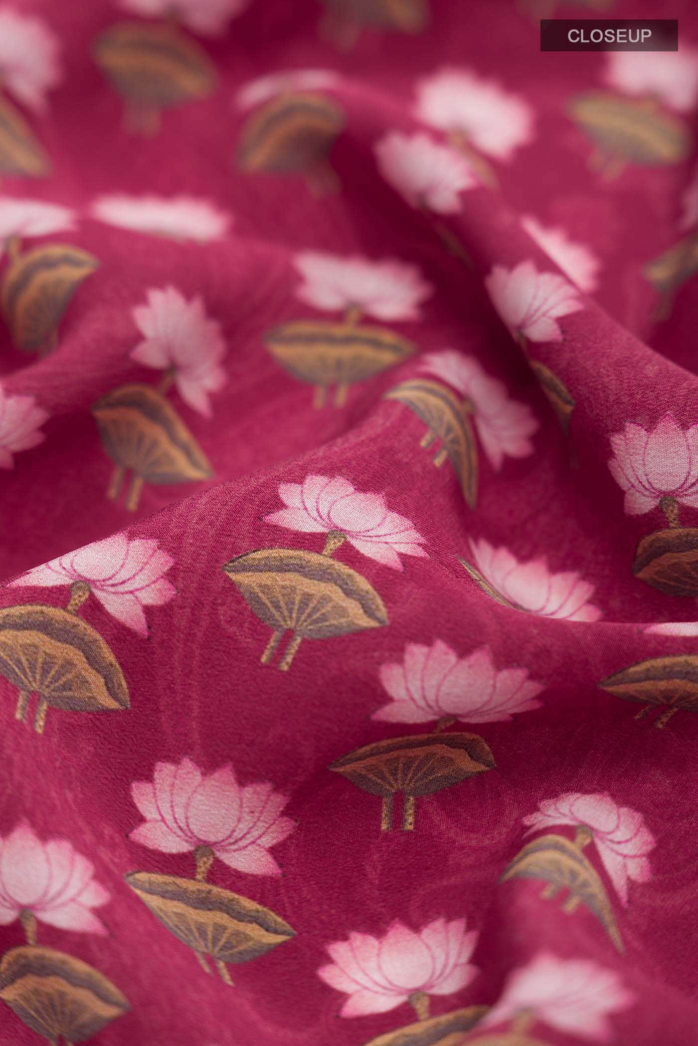 Pink Mysore Crepe Saree - Image 2