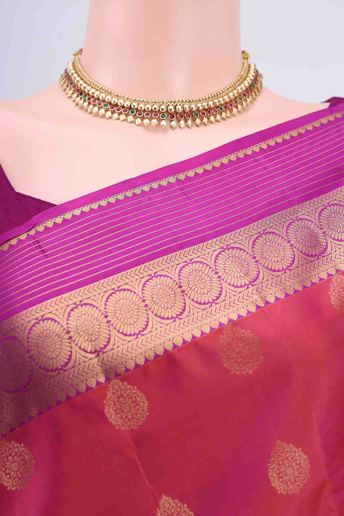 Pink Kanjivaram Silk Saree - Image 2