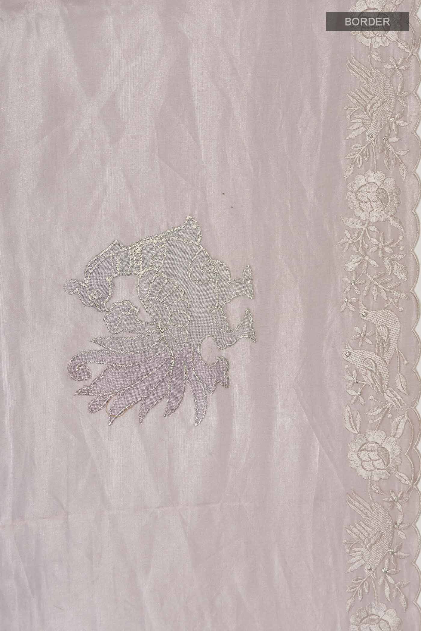 Lavender Organza Silk Saree - Image 3