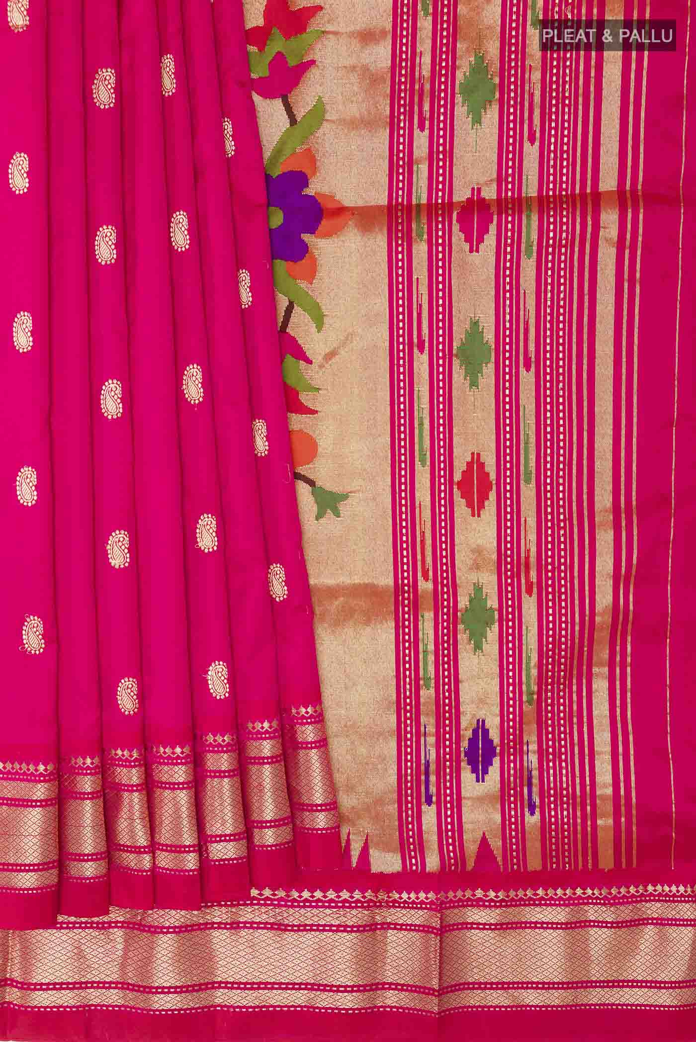 Pink Paithani Silk Saree - Image 4