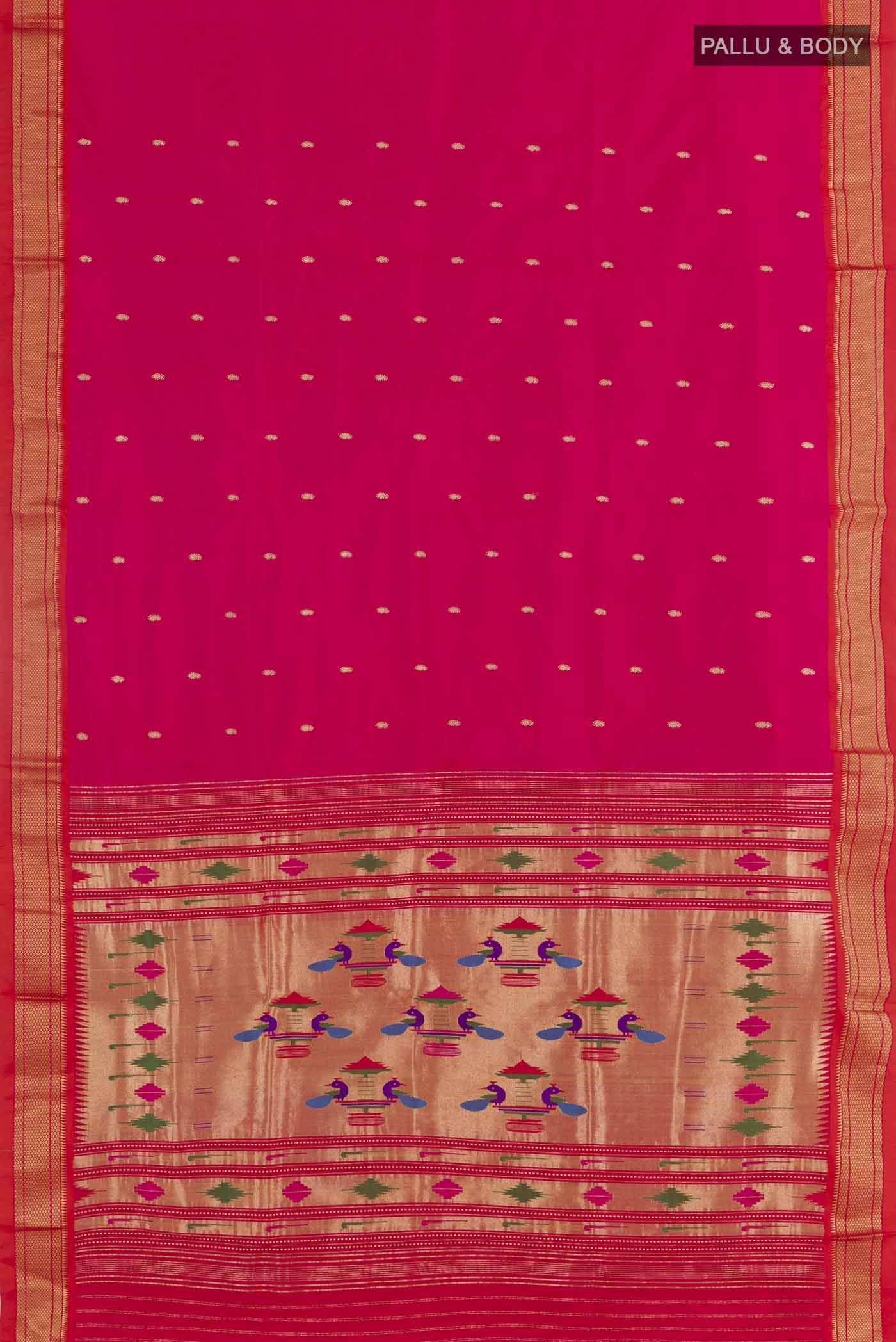 Pink Paithani Silk Saree - Image 6