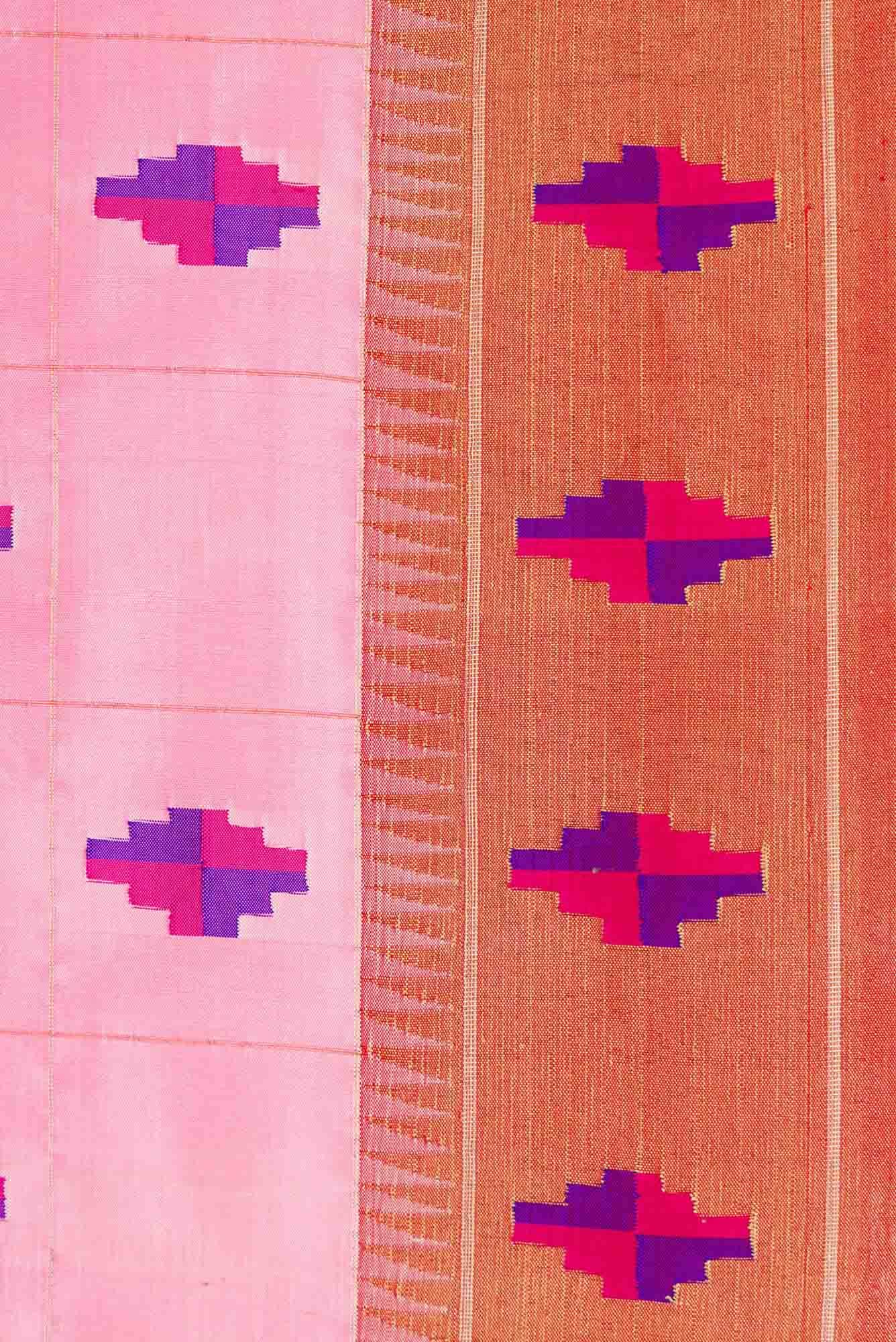 Pure Silk Pure Zari Pink Paithani Saree - Image 5
