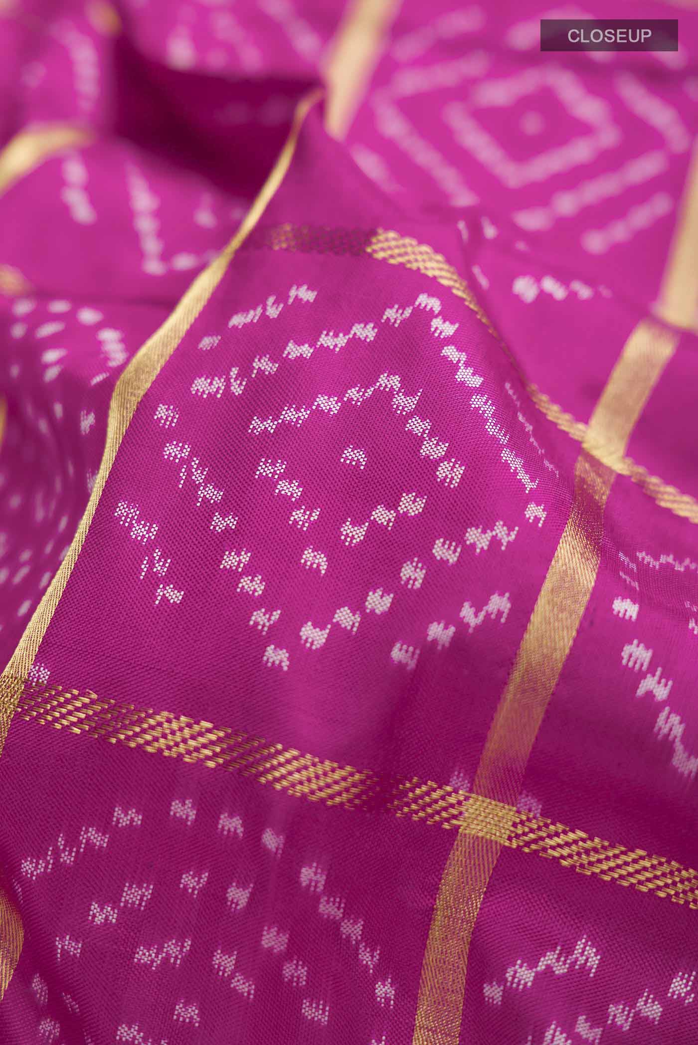 Pink Pochampally Silk Saree - Image 2