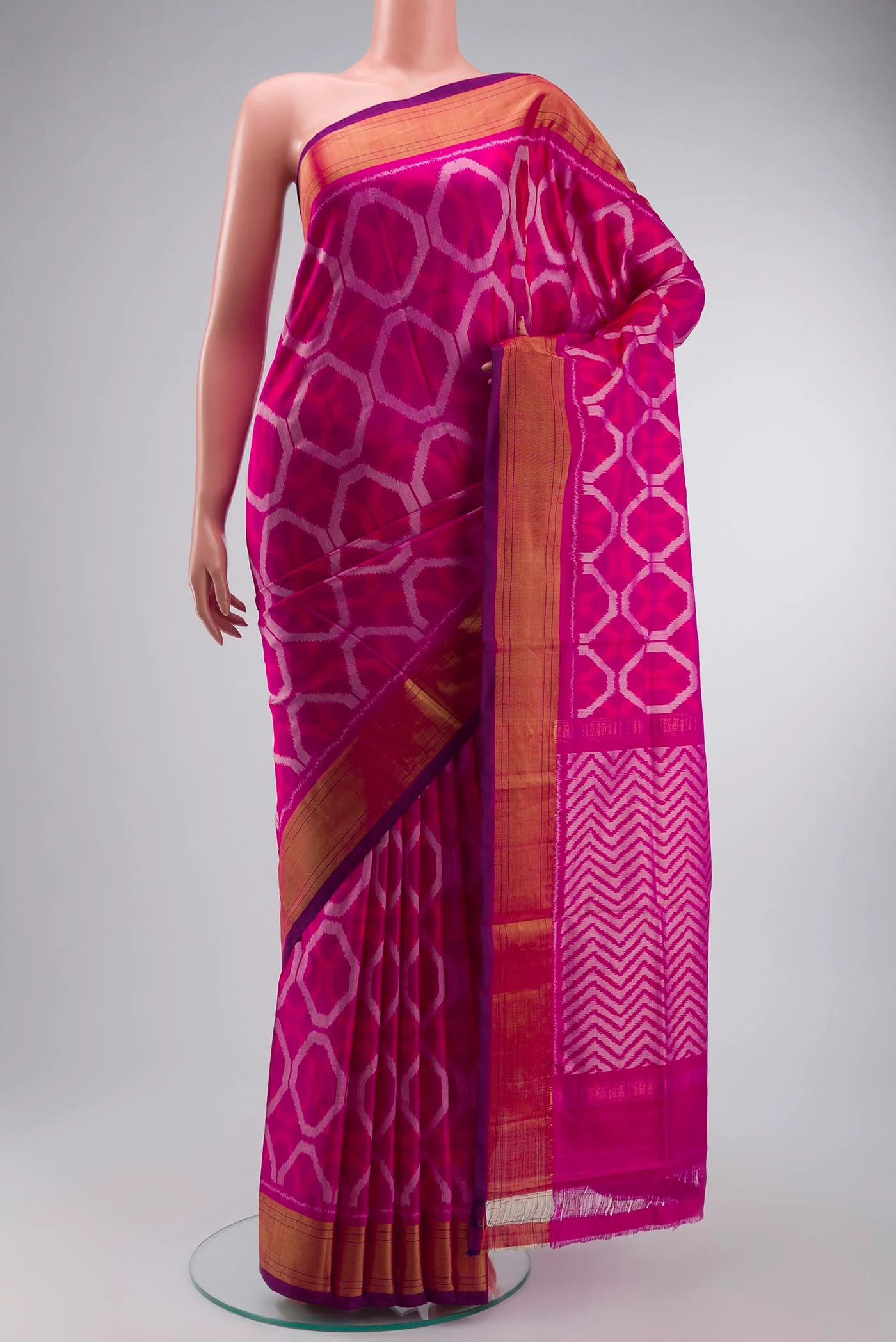 Pink Pochampally Silk Saree