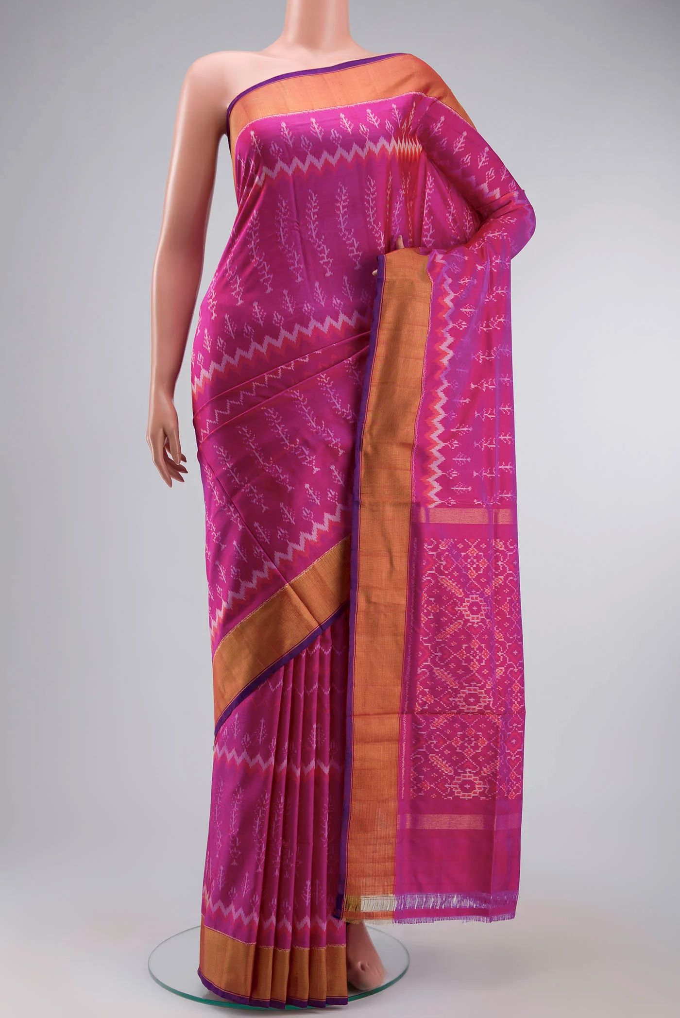 Pink Pochampally Silk Saree