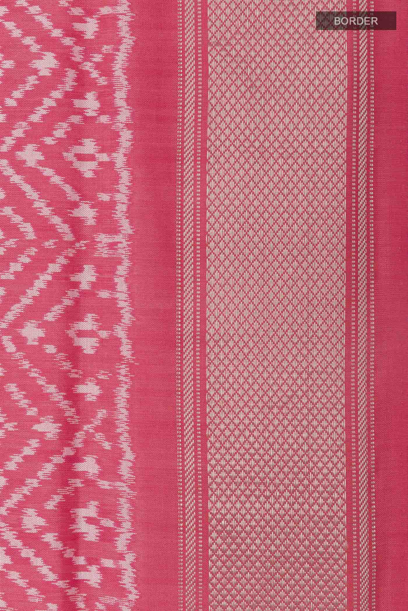 Pink Pochampally Silk Saree - Image 3