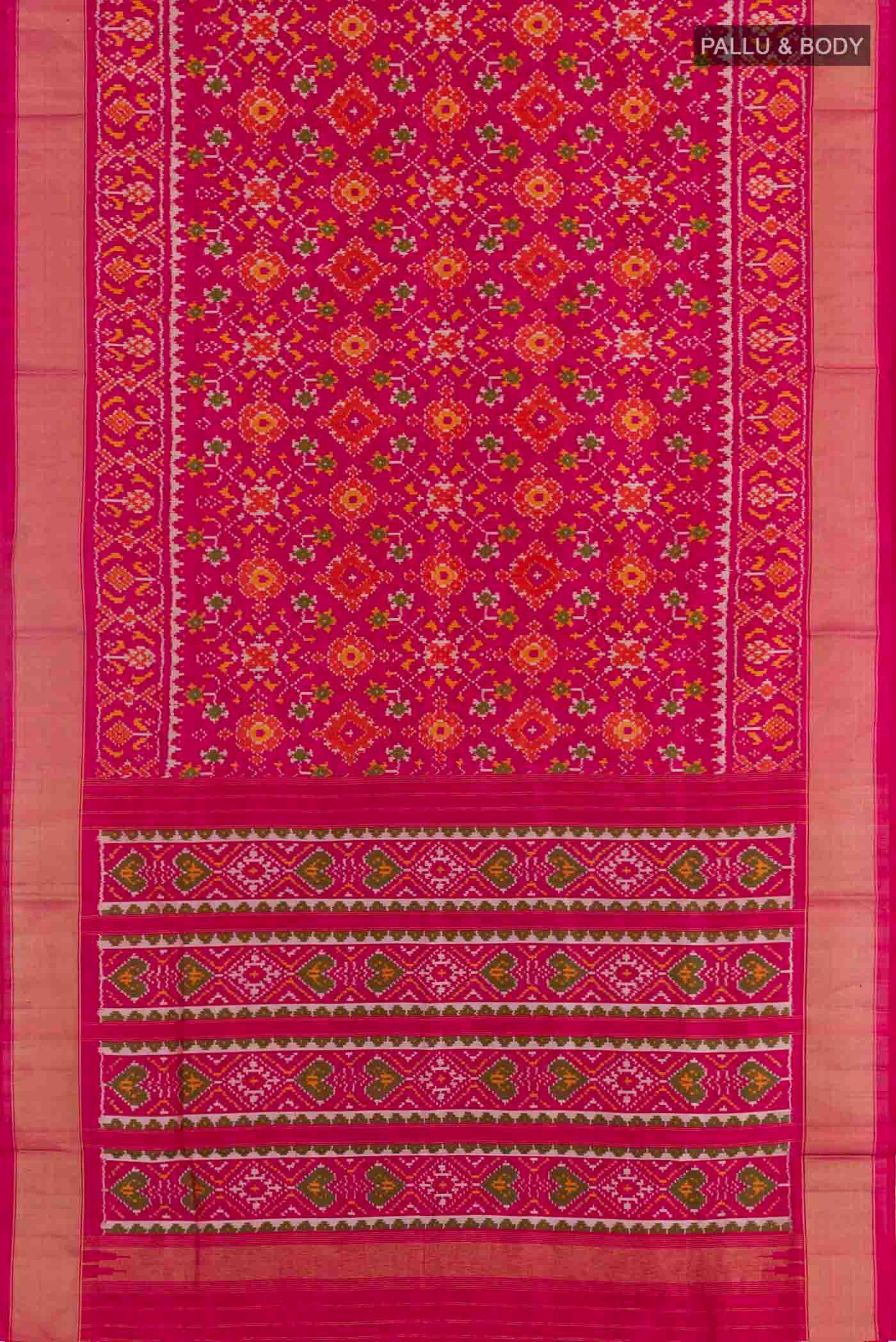 Pink Pochampally Silk Saree - Image 6