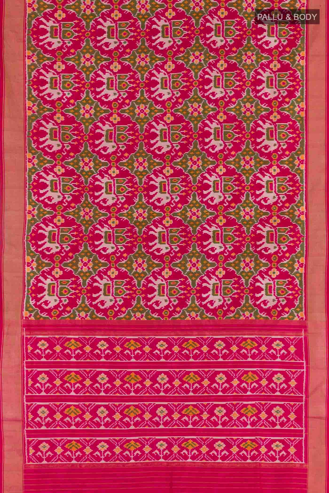 Pink Pochampally Silk Saree - Image 6