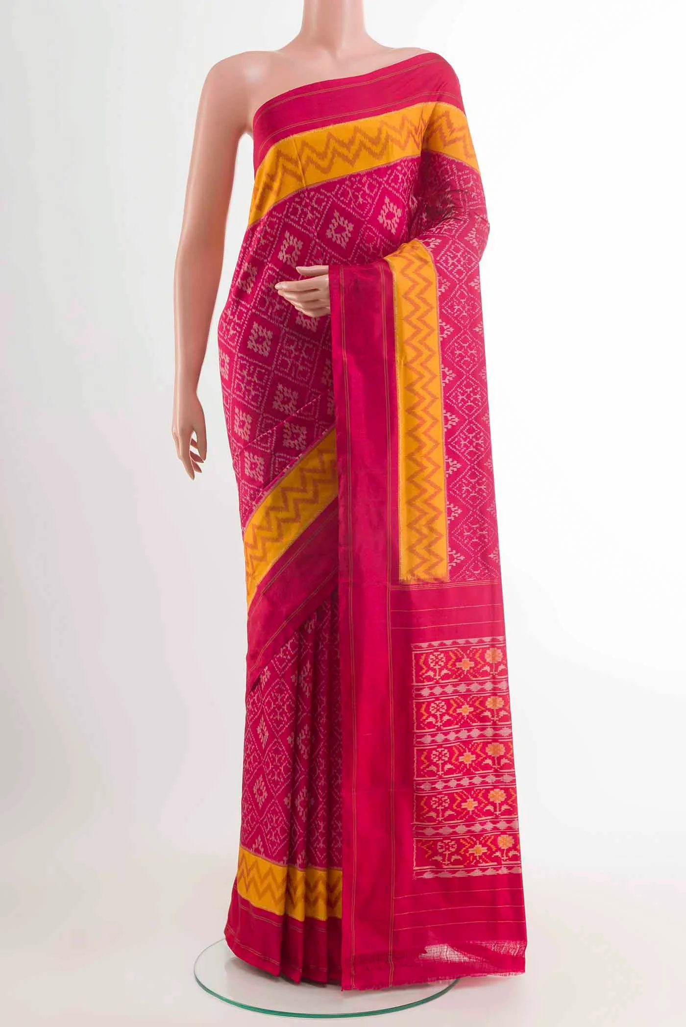 Pink Pochampally Silk Saree