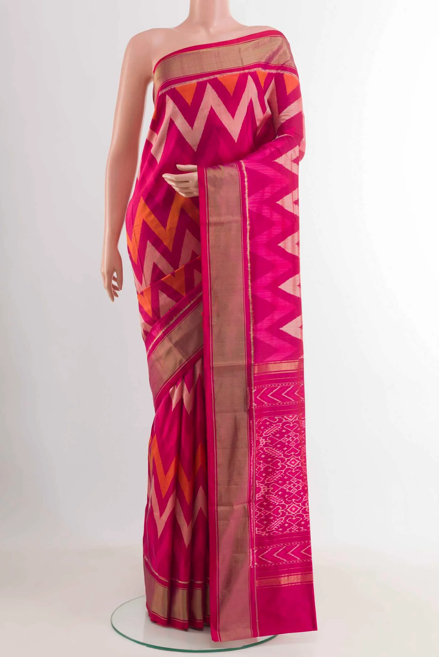 Pink Pochampally Silk Saree
