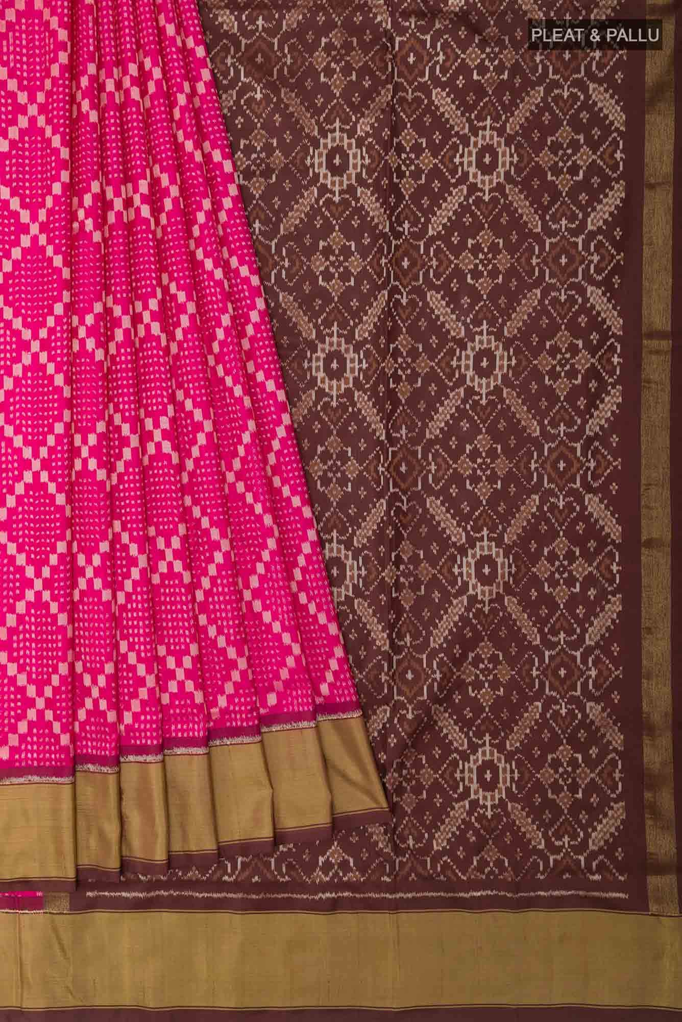 Pink Pochampally Silk Saree - Image 2