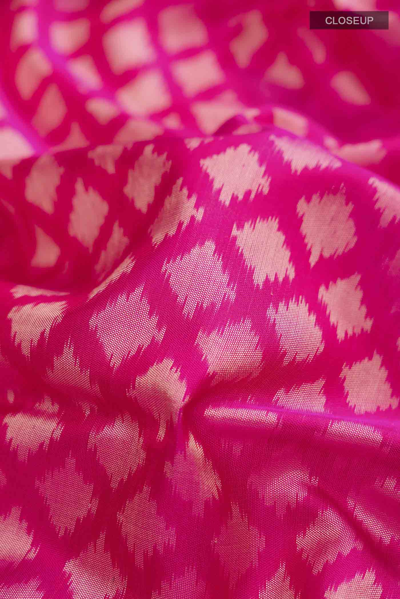 Pink Rajkot Patola Silk Saree - Image 2