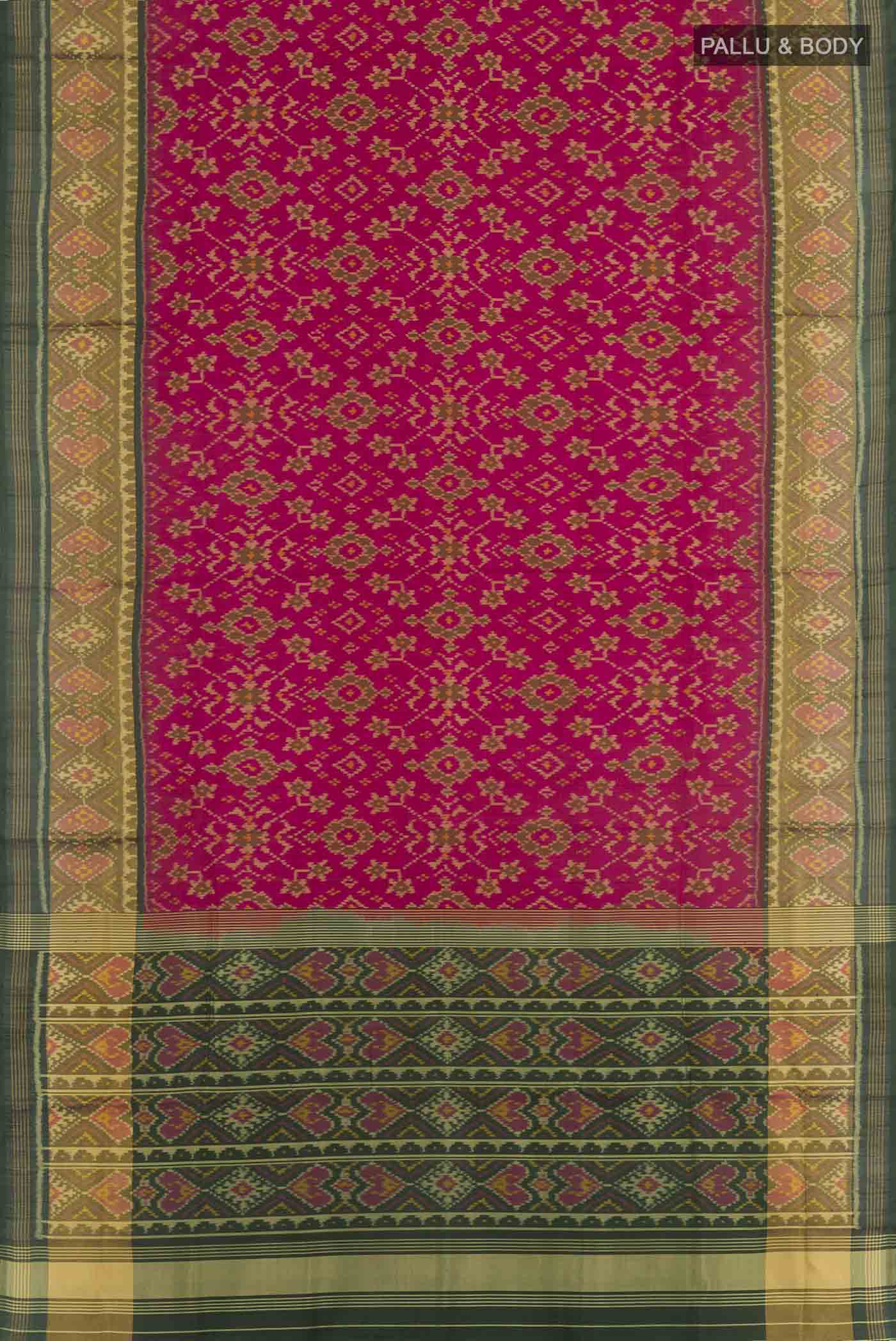 Pink Rajkot Patola Silk Saree - Image 3