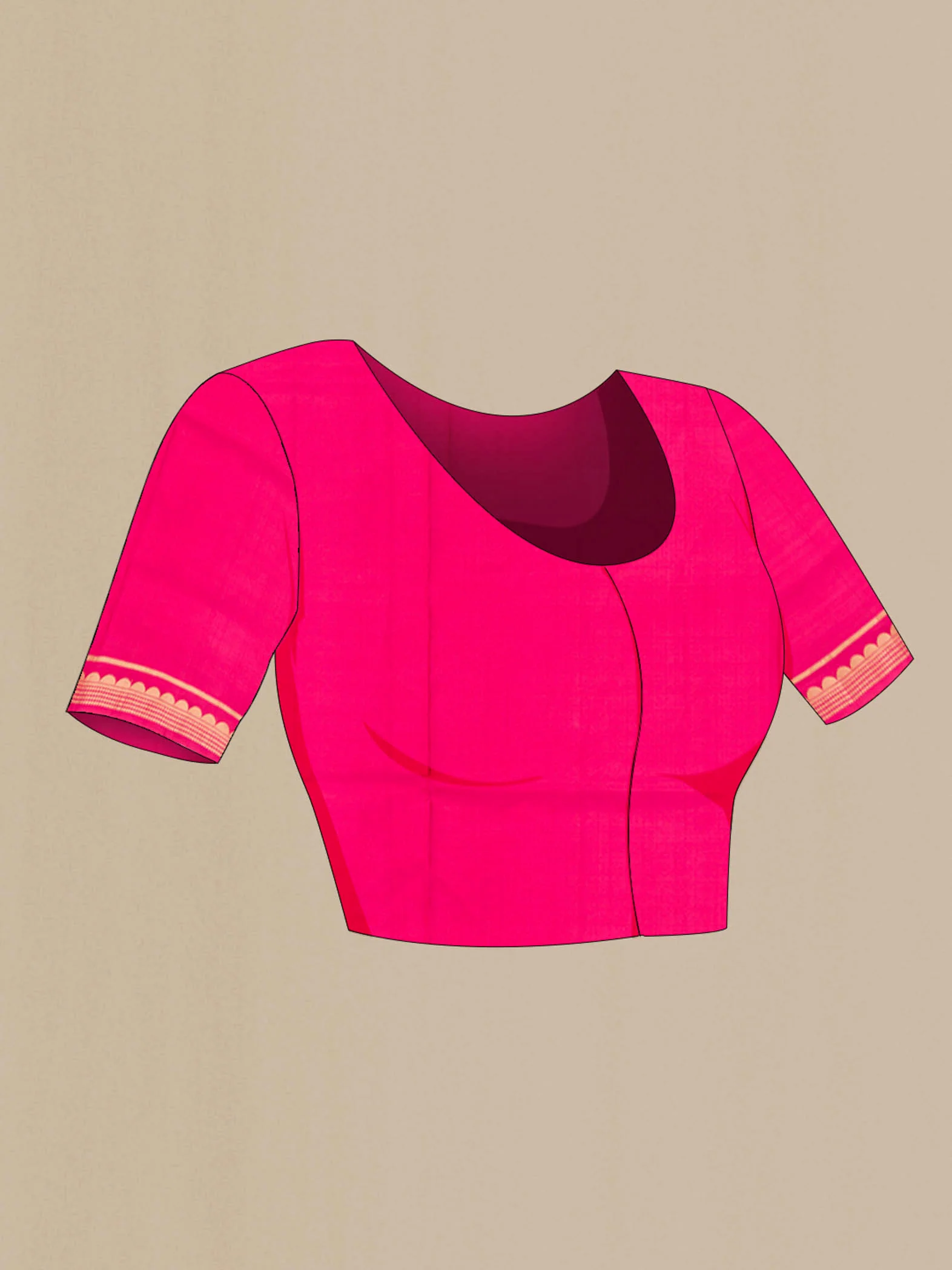 Pink Soft Silk Saree - Image 5