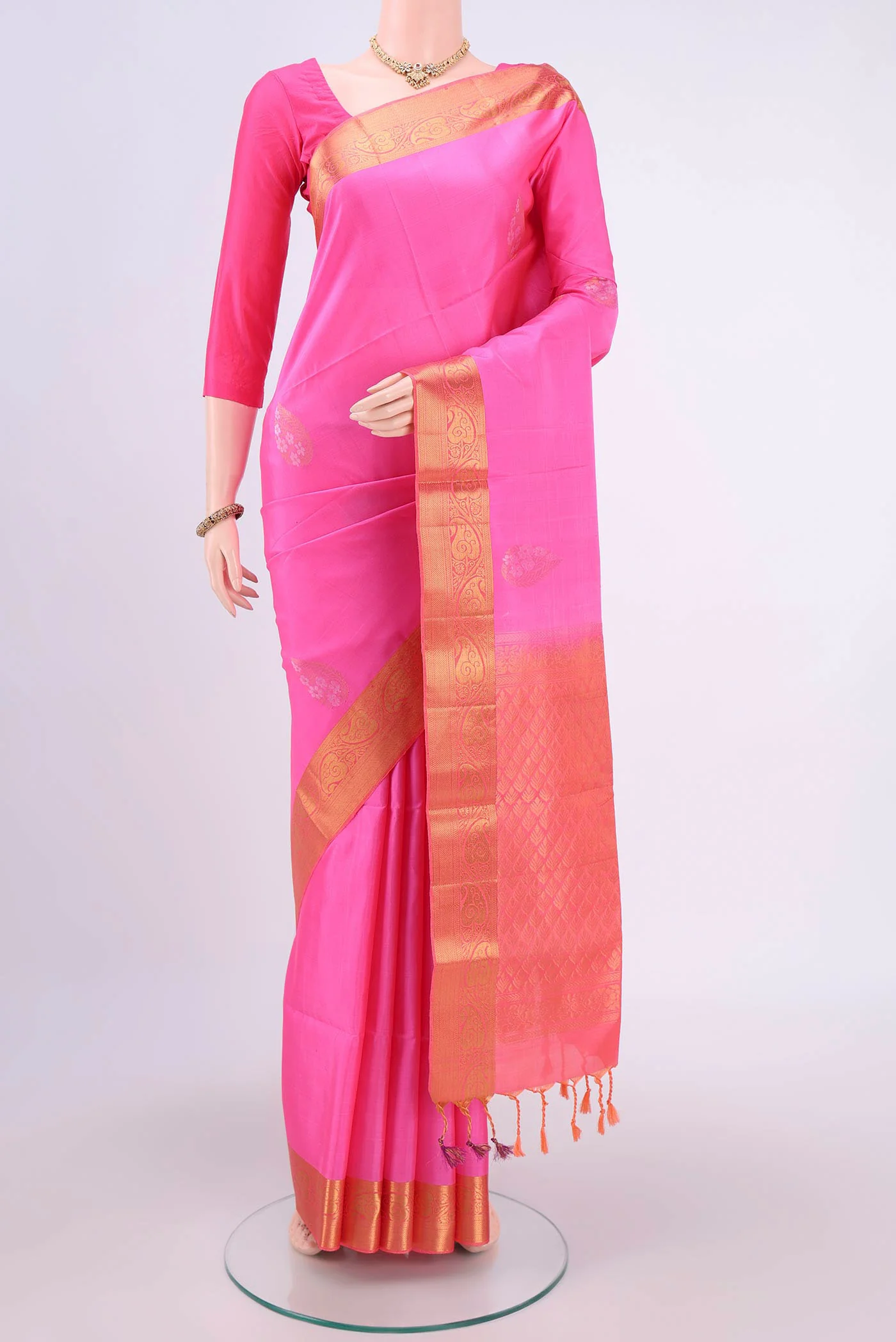 Rose pink Soft Silk Saree