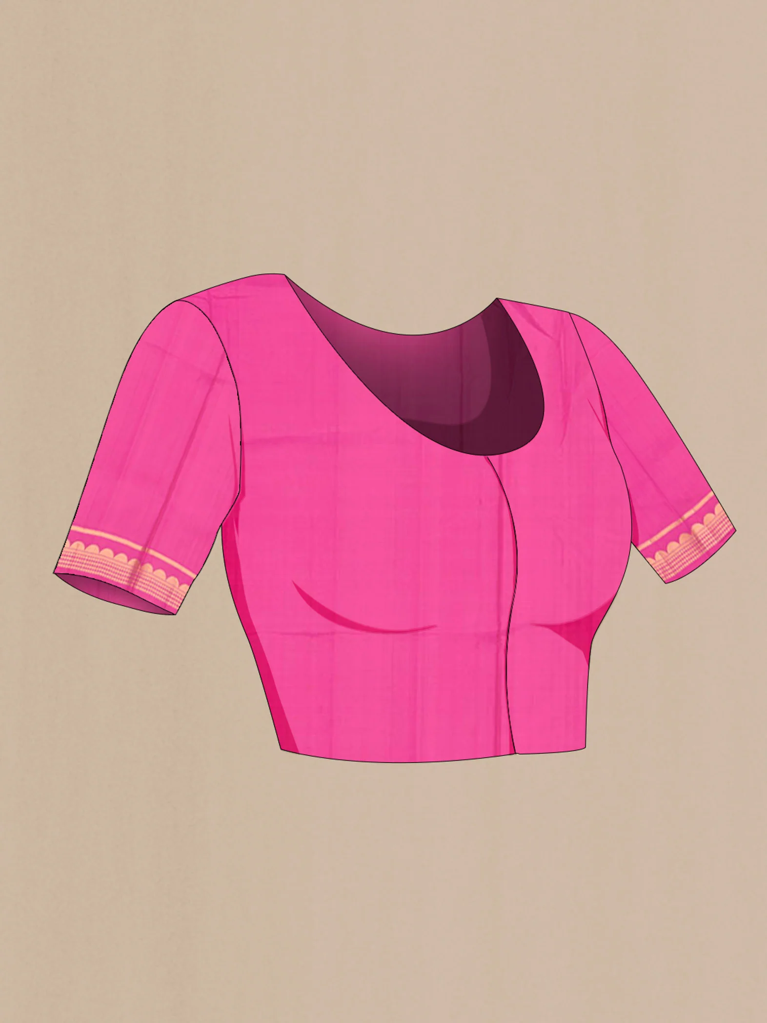 Pink Soft Silk Saree - Image 5