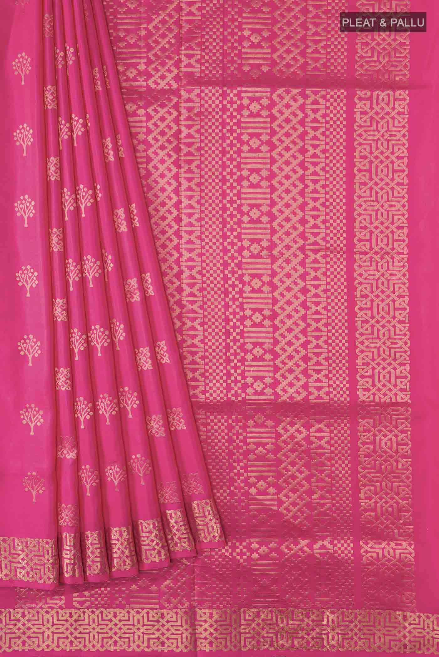 Pink Soft Silk Saree - Image 4