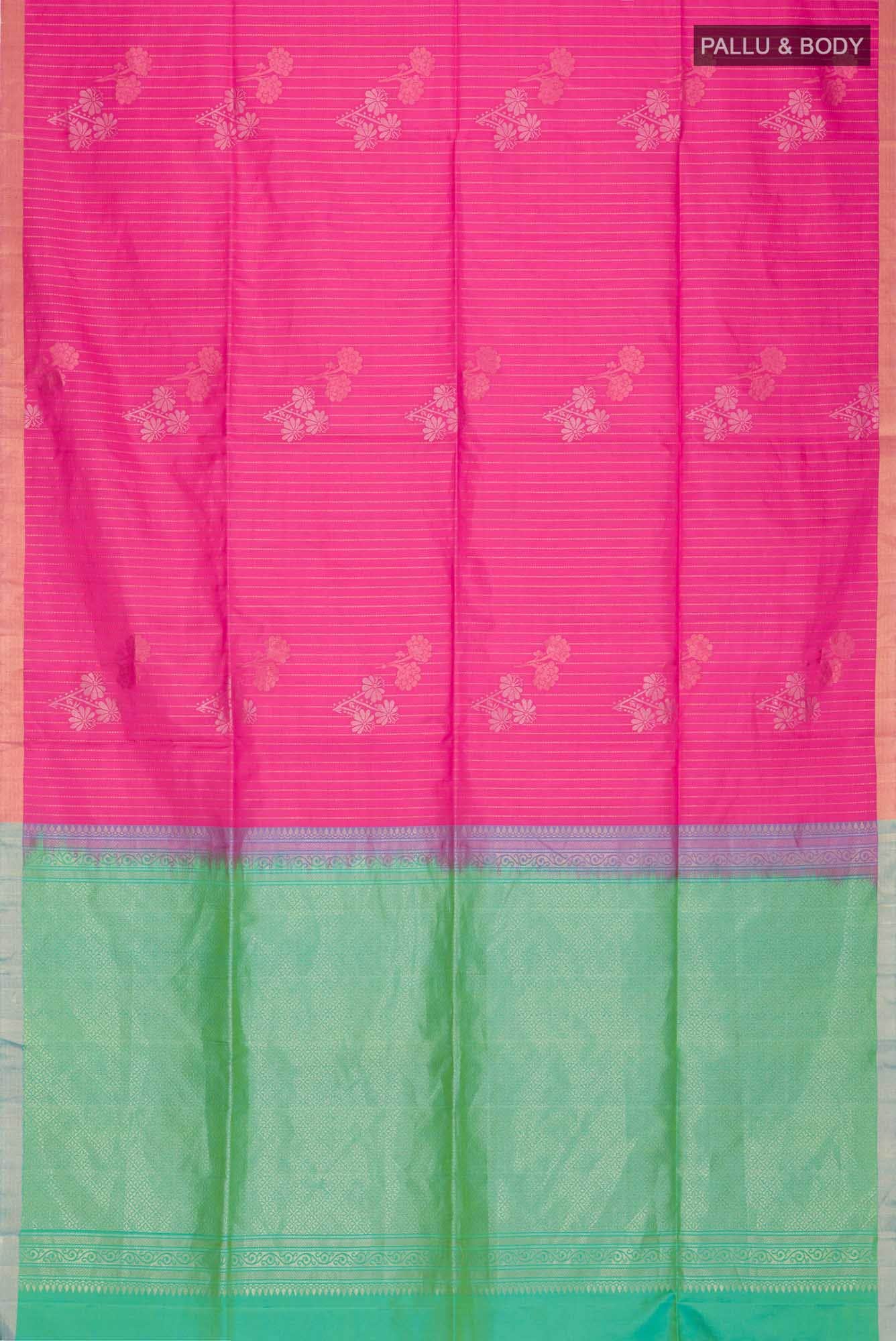 Pink Soft Silk Saree - Image 3