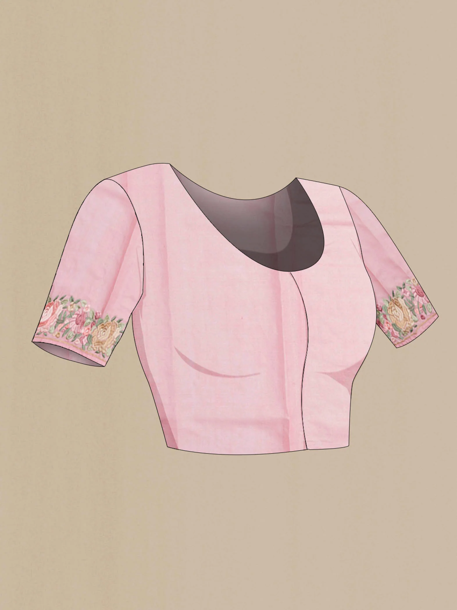 Pink Tussar Saree - Image 4
