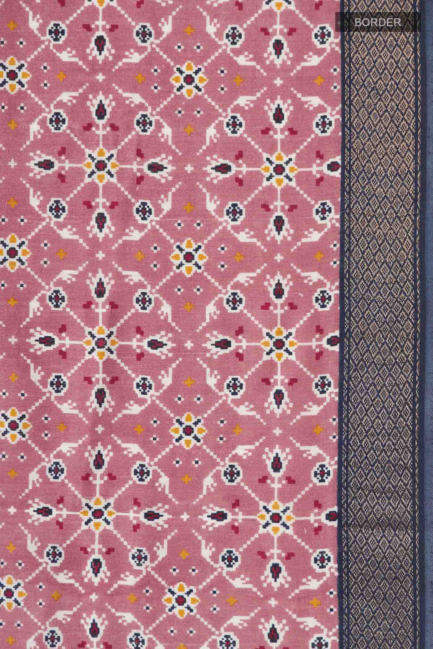 Pink Tussar Silk Saree - Image 3