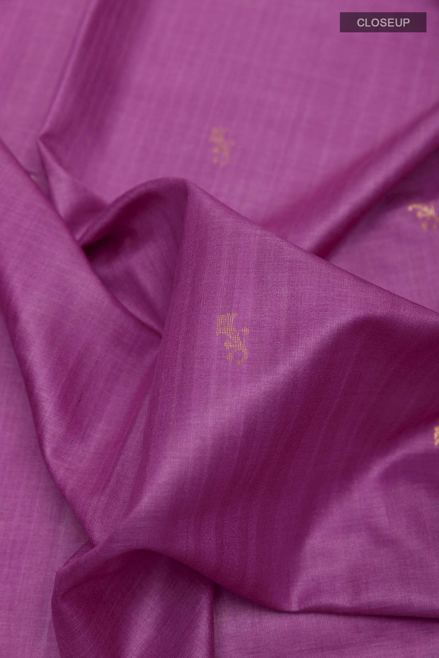Purple Tussar Silk Saree - Image 2