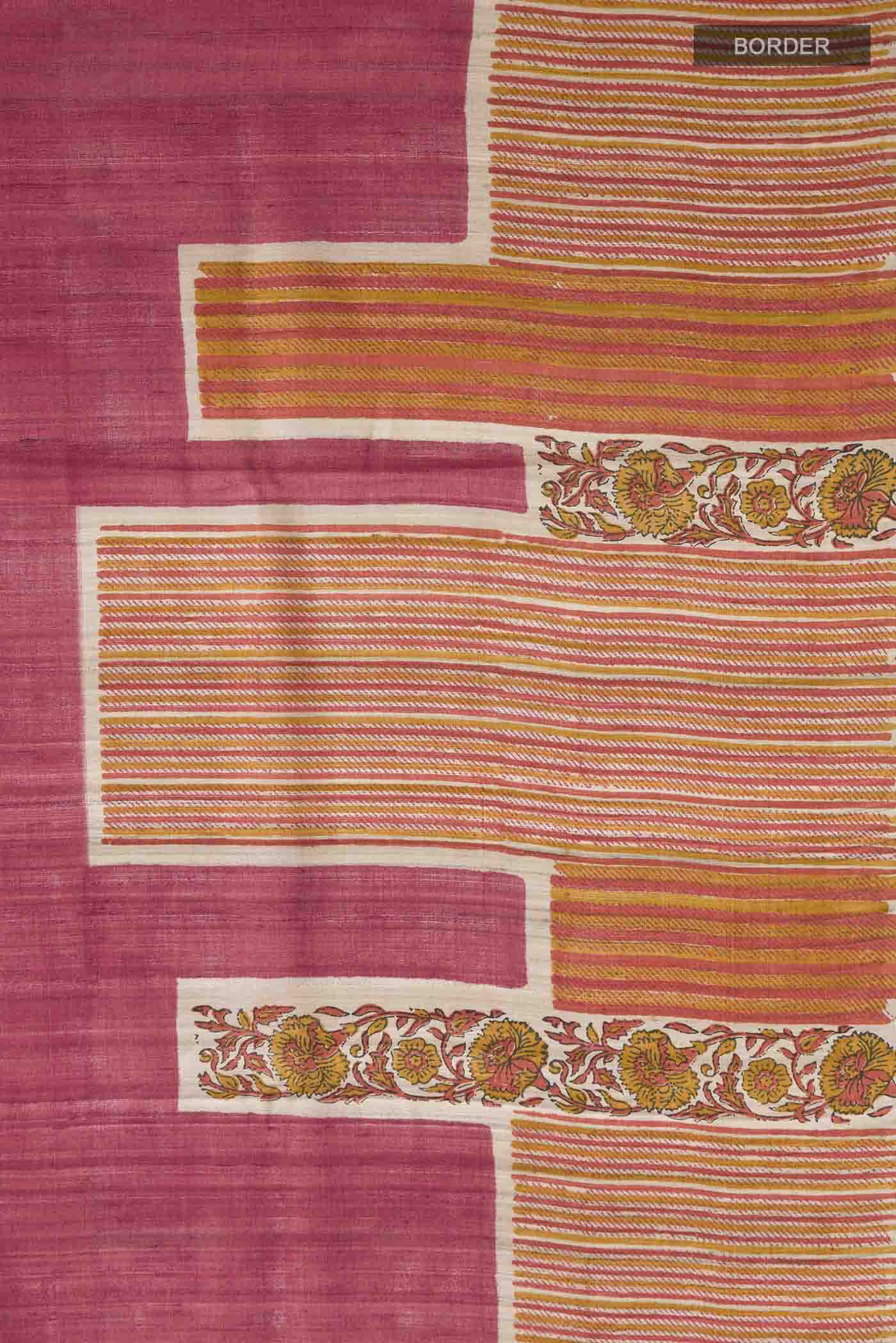 Imperial Red Tussar Silk Saree - Image 3
