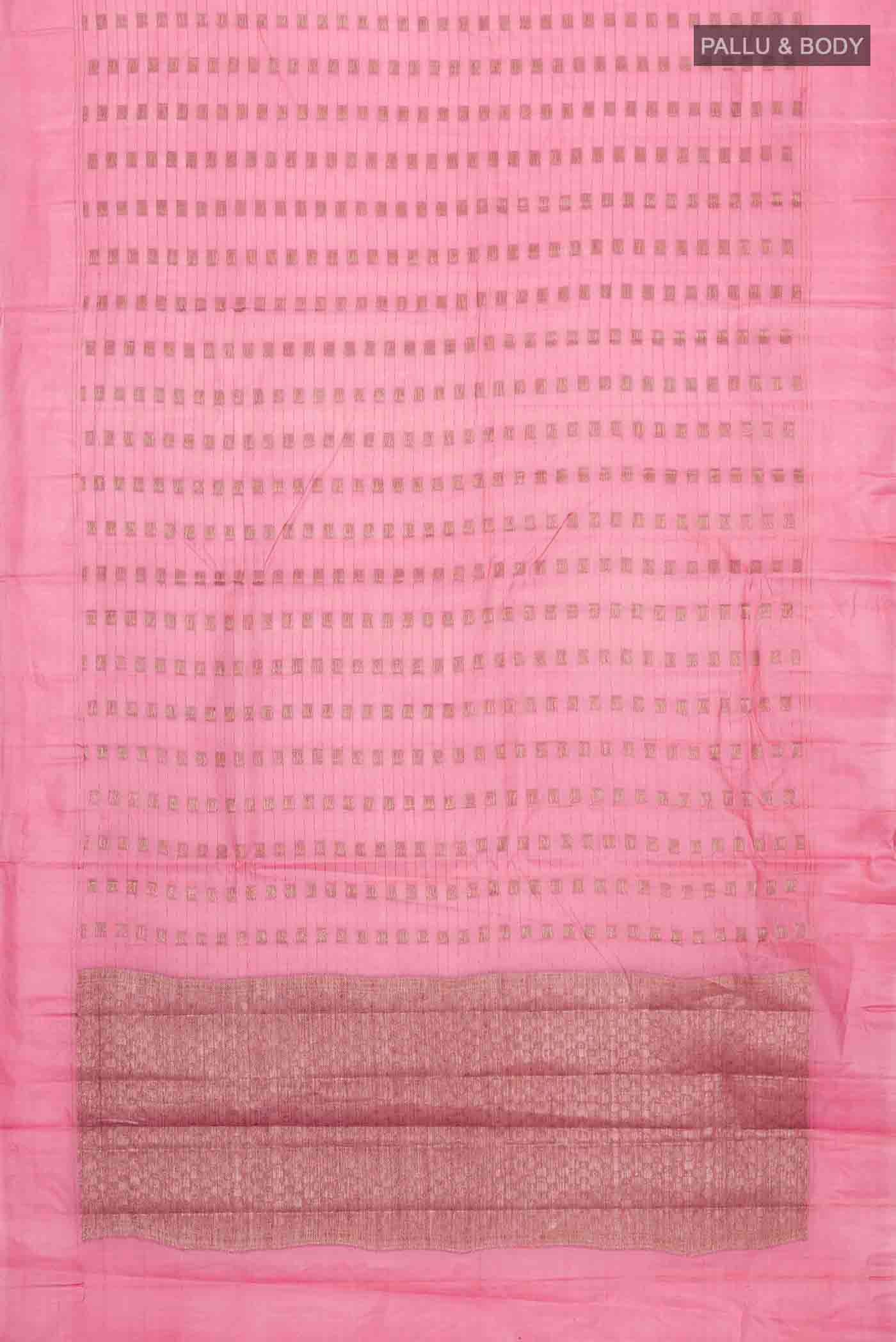 Pink Tussar Silk Saree - Image 5