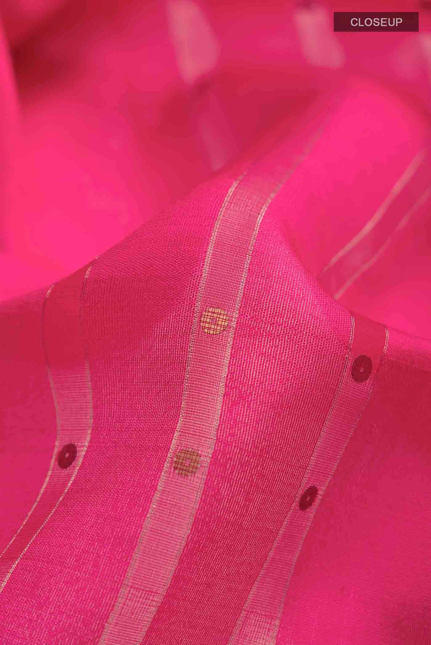 Pink Tussar Silk Saree - Image 2
