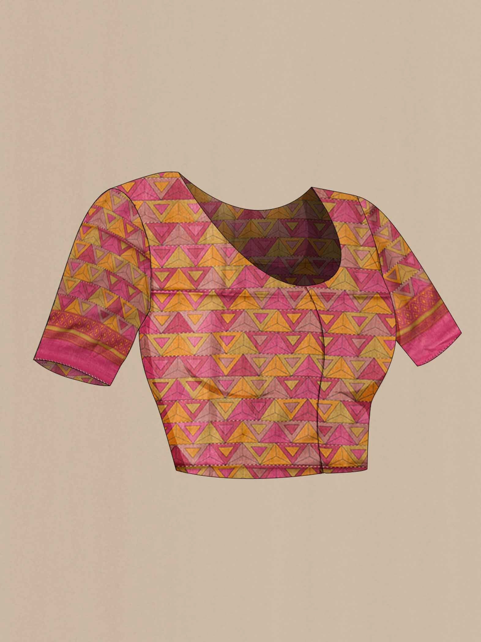 Pink Tussar Silk Saree - Image 4