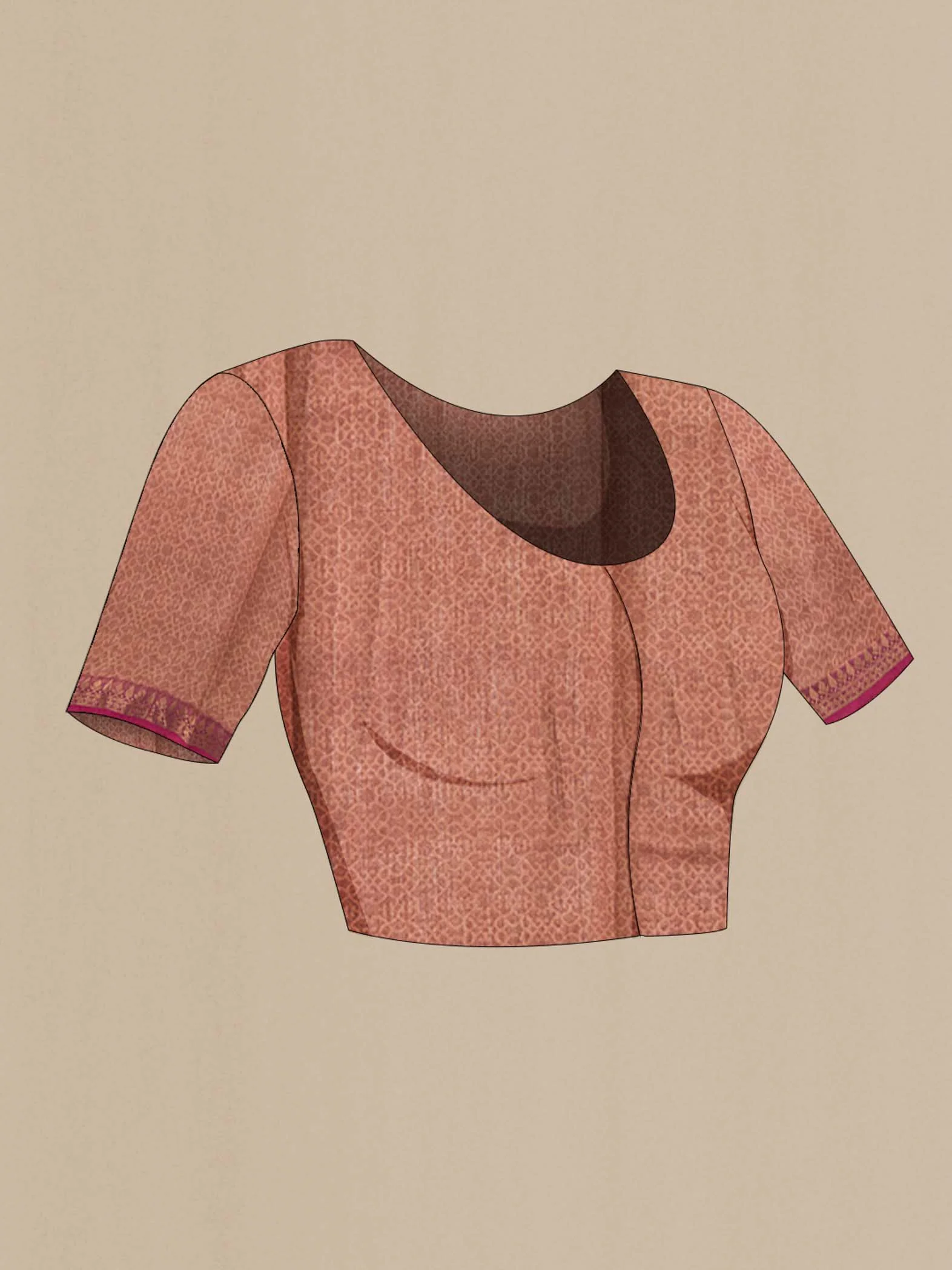 Pink Tussar Silk Saree - Image 4