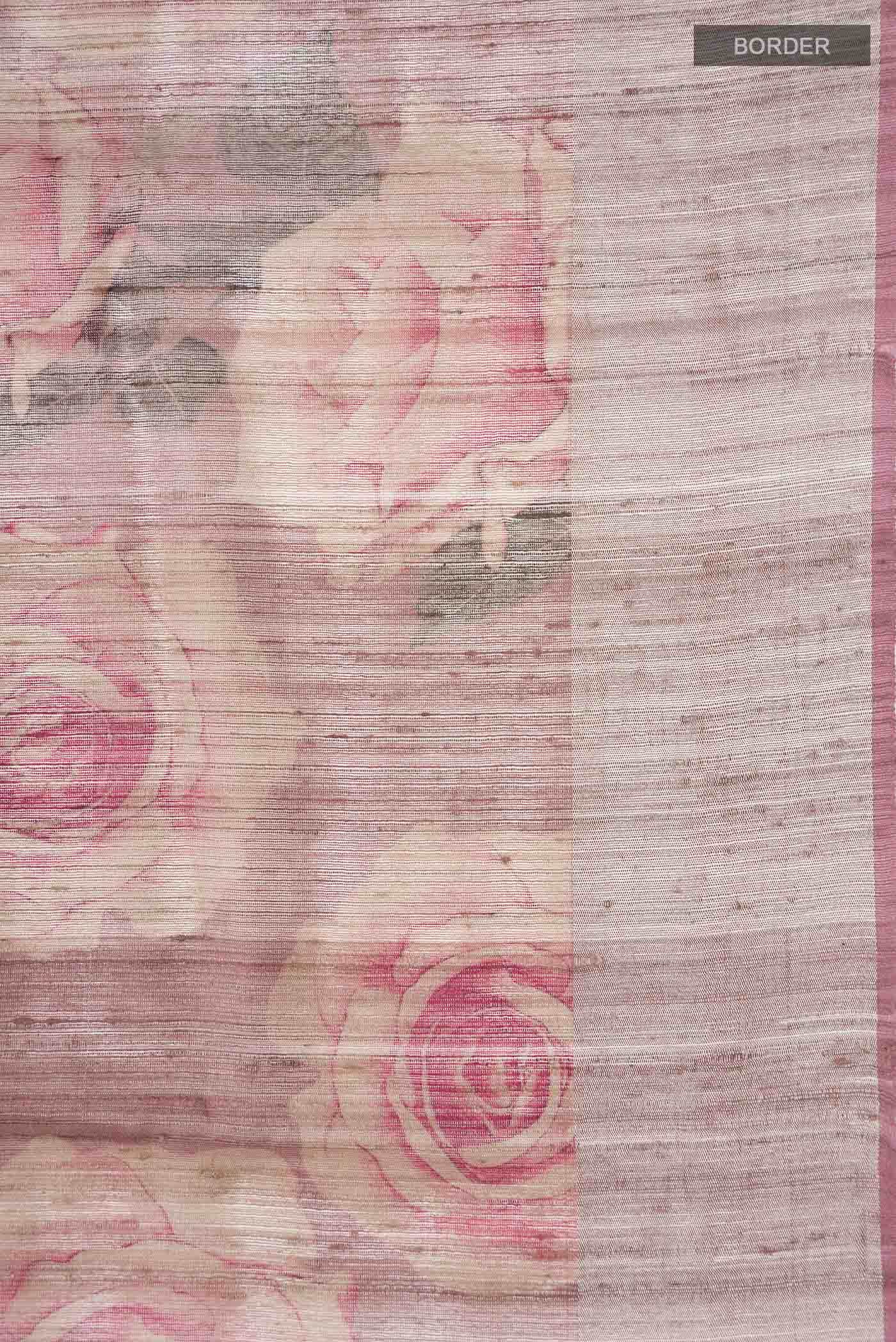 Mauve Tussar Silk Saree - Image 4