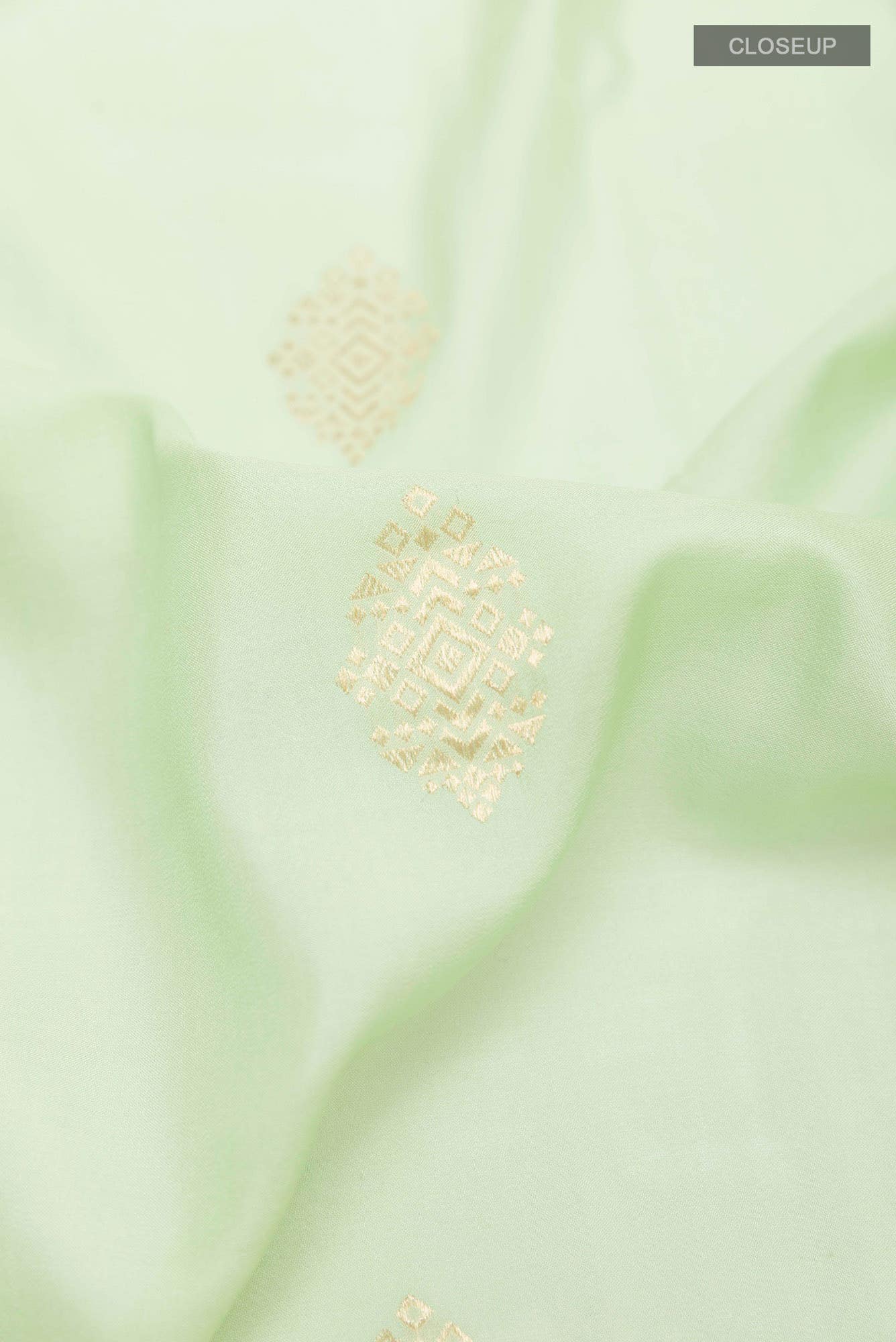 Pista Green Banarasi Katan Silk Saree - Image 3