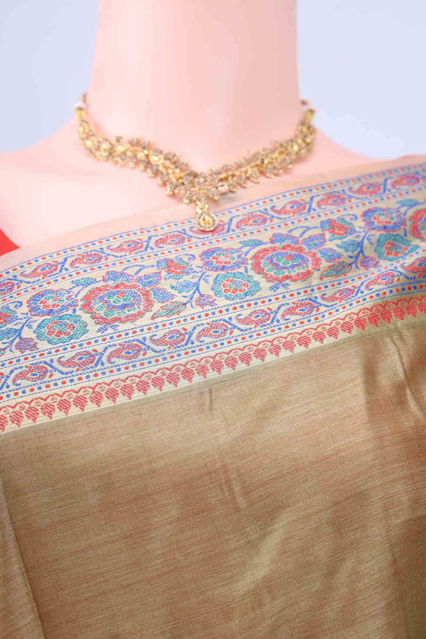 Pista Green Banarasi Silk Saree - Image 3