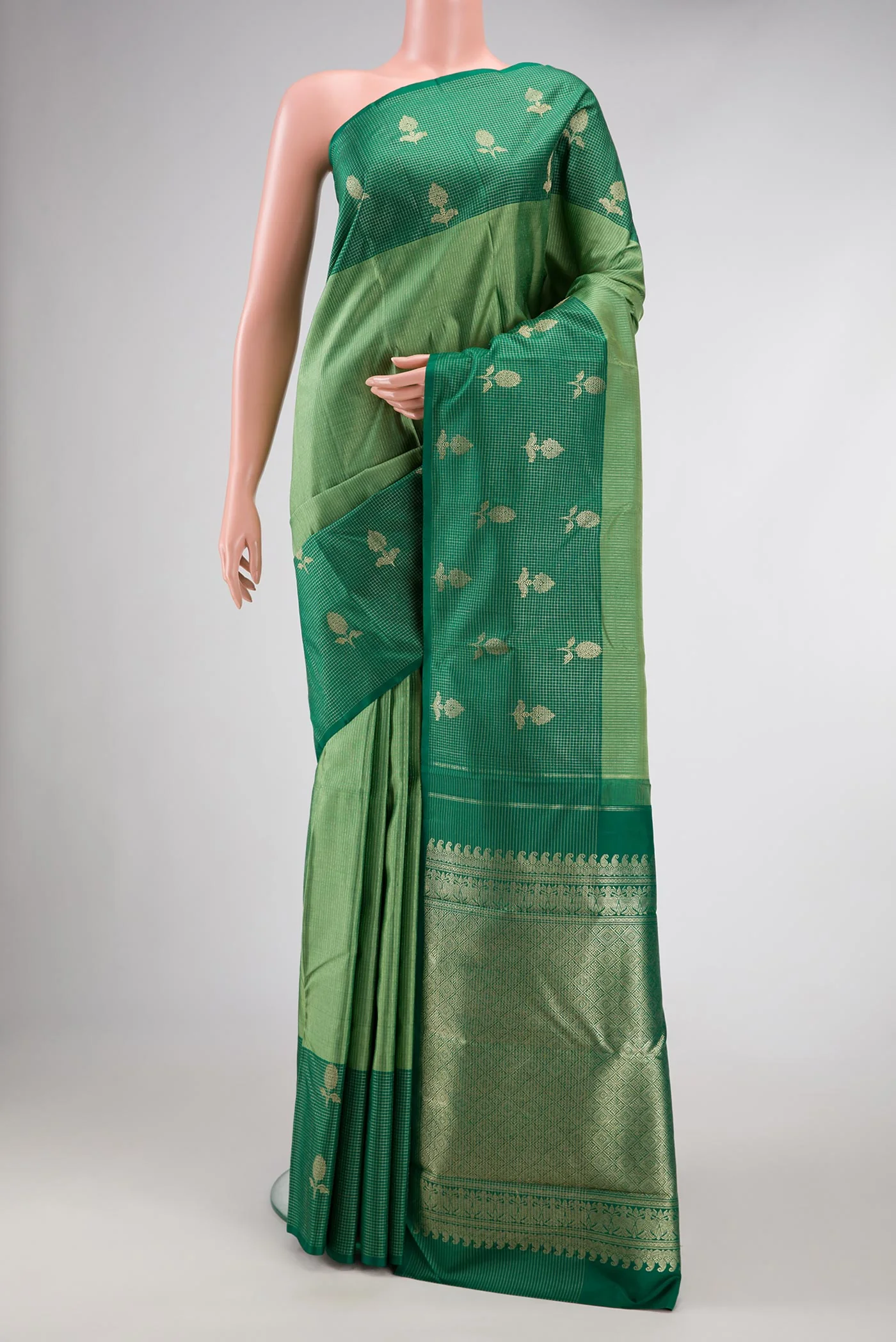 Pista Green Kanjivaram Silk Saree