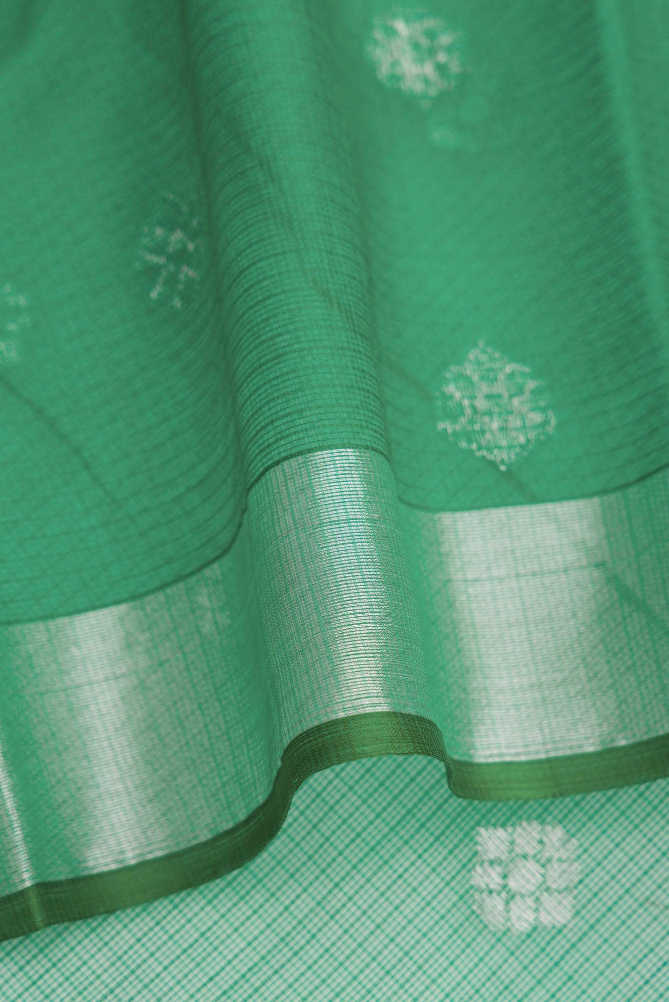 Pista Green Dual Tone Kota Silk Saree - Image 6