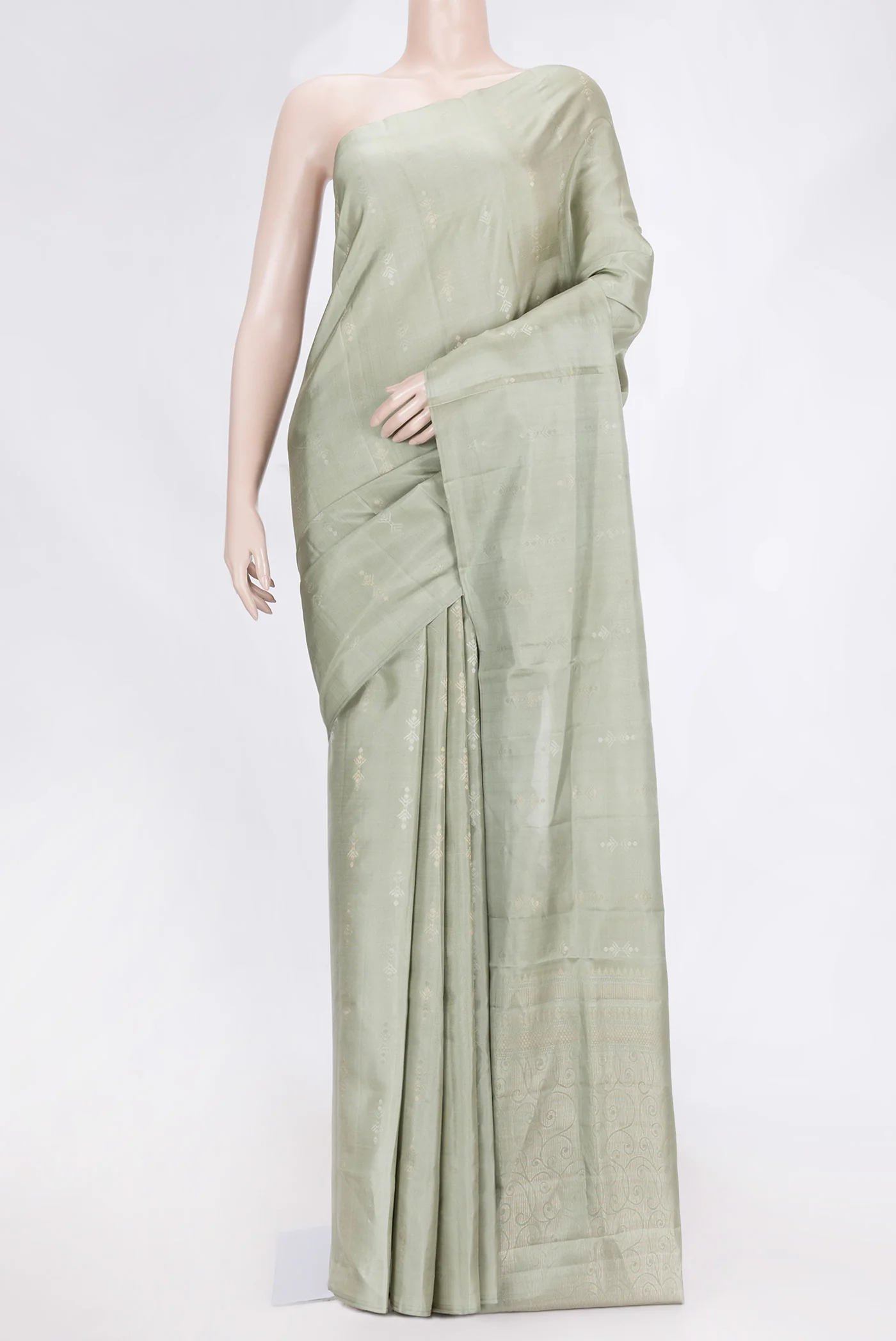 Sage Green Soft Silk Saree