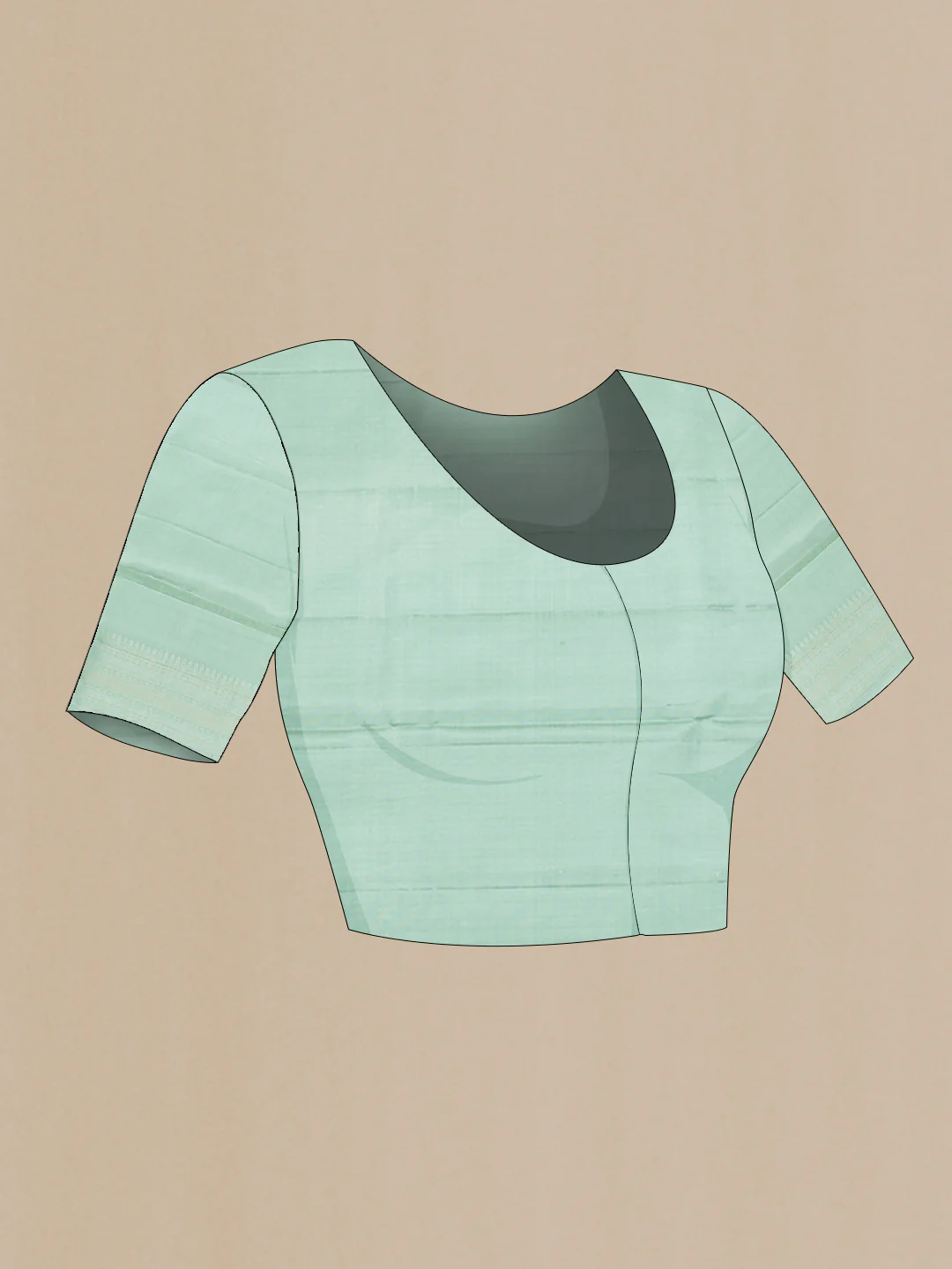 Mint Green Soft Silk Saree - Image 4