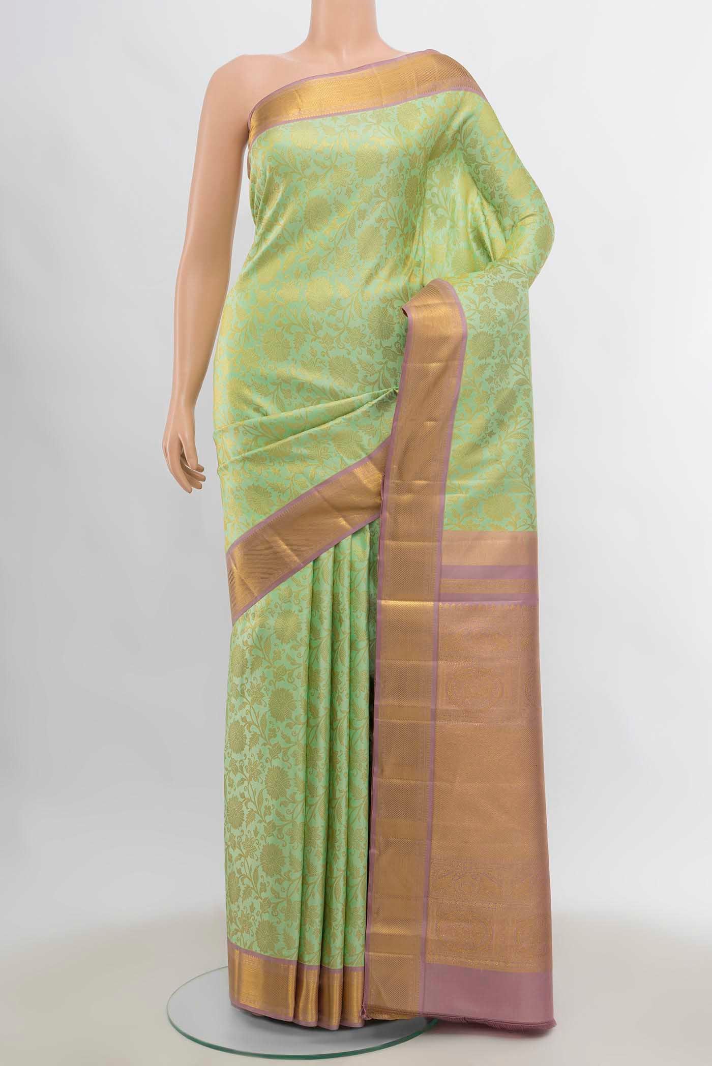 Pista Green Kanjivaram Silk Saree