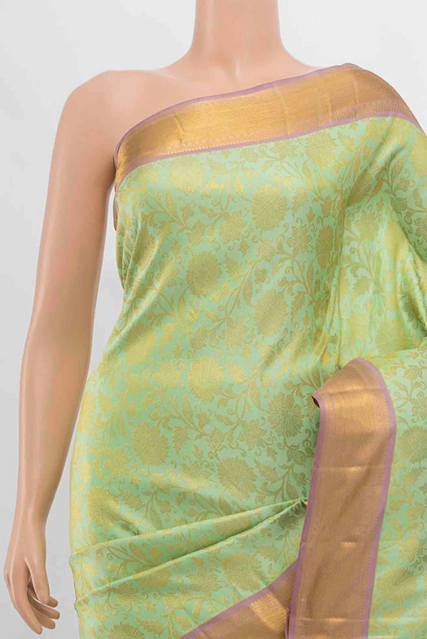 Pista Green Kanjivaram Silk Saree - Image 2