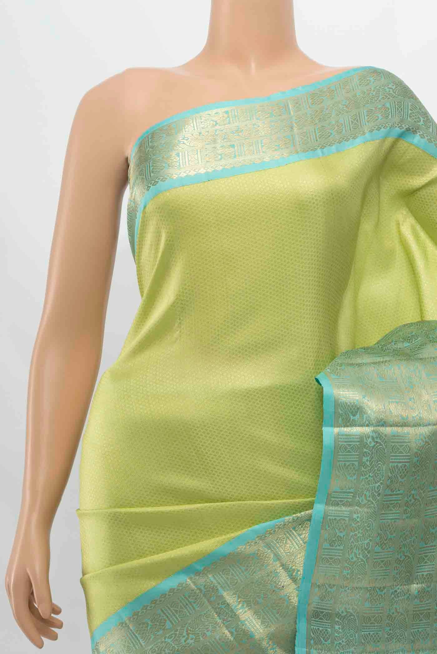 Pista Green Kanchipuram Silk Saree - Image 2