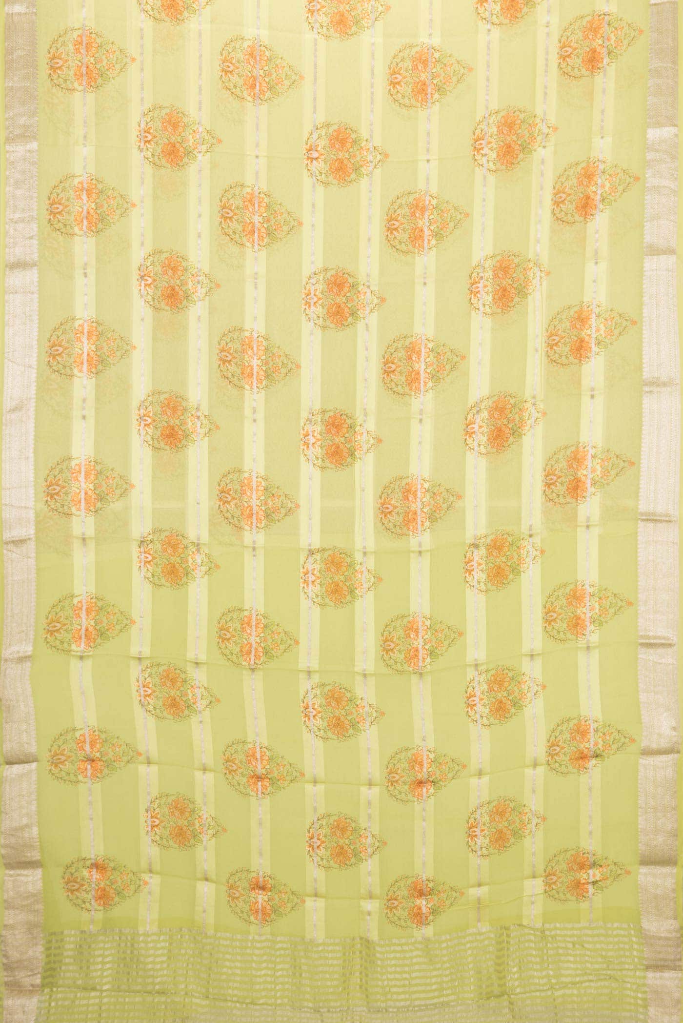 Pista Green Mysore Georgette Saree - Image 4