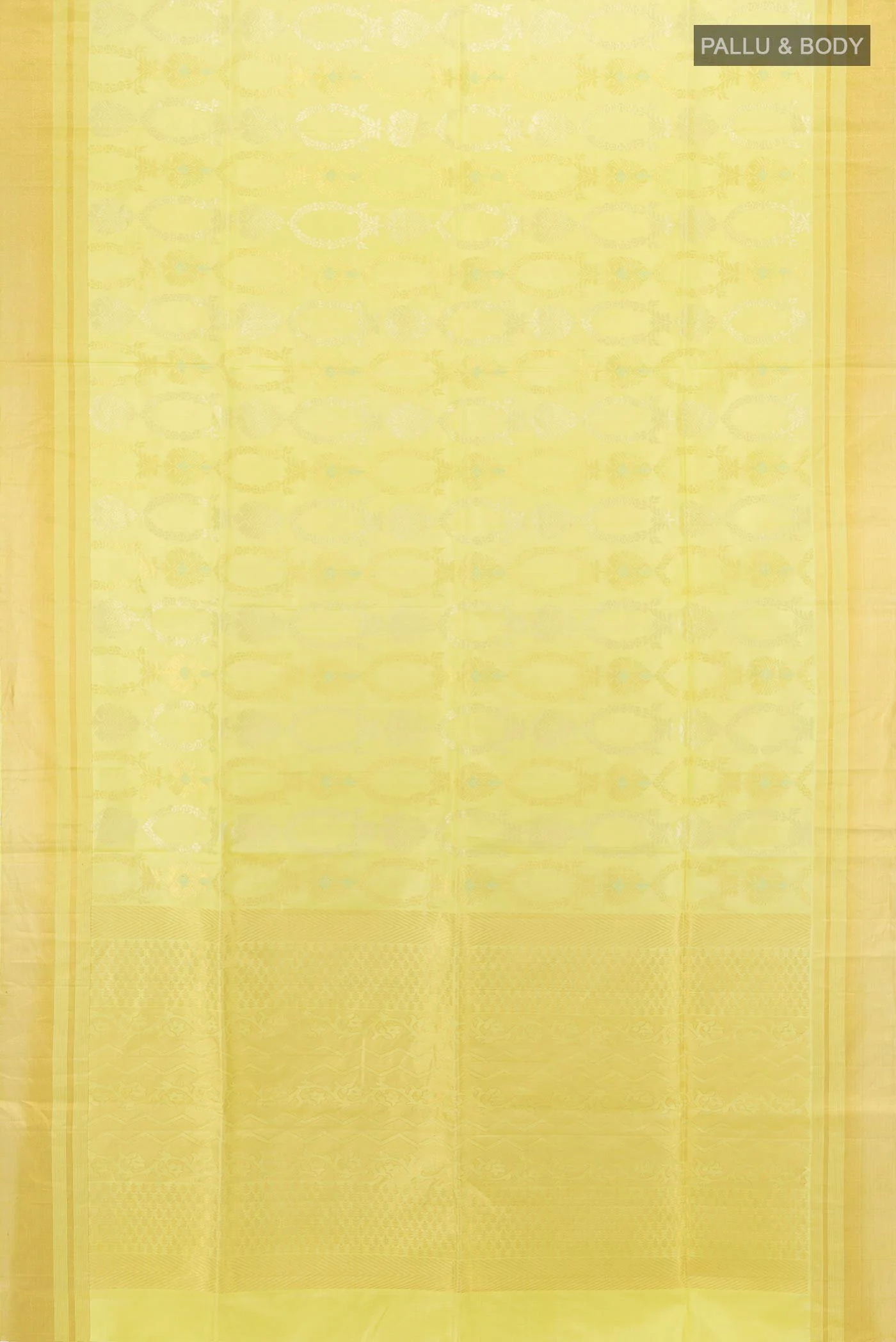 Lemon Yellow Soft Silk Saree - Image 5