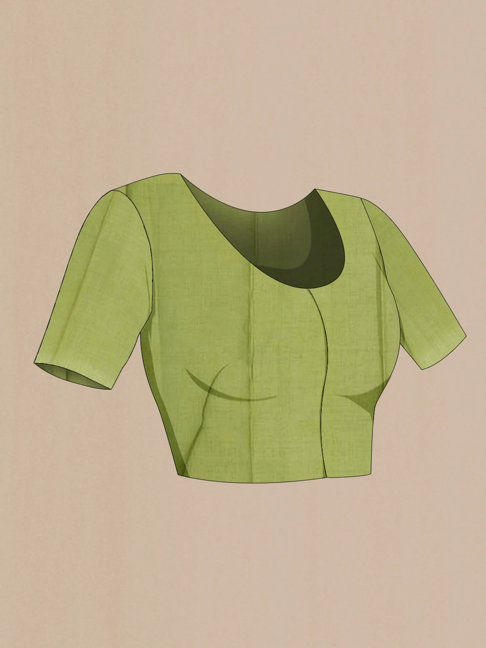 Pista Green Tussar Silk Saree - Image 4