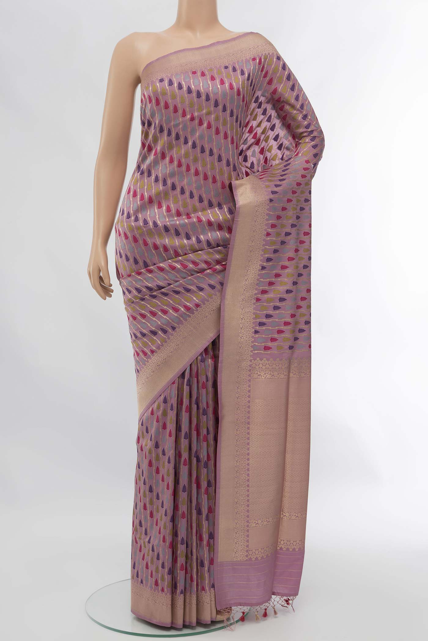 Lavender Banarasi Silk Saree